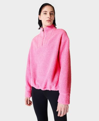 Lomond Fleece Half Zip Pullover, Sparkling Pink | Sweaty Betty