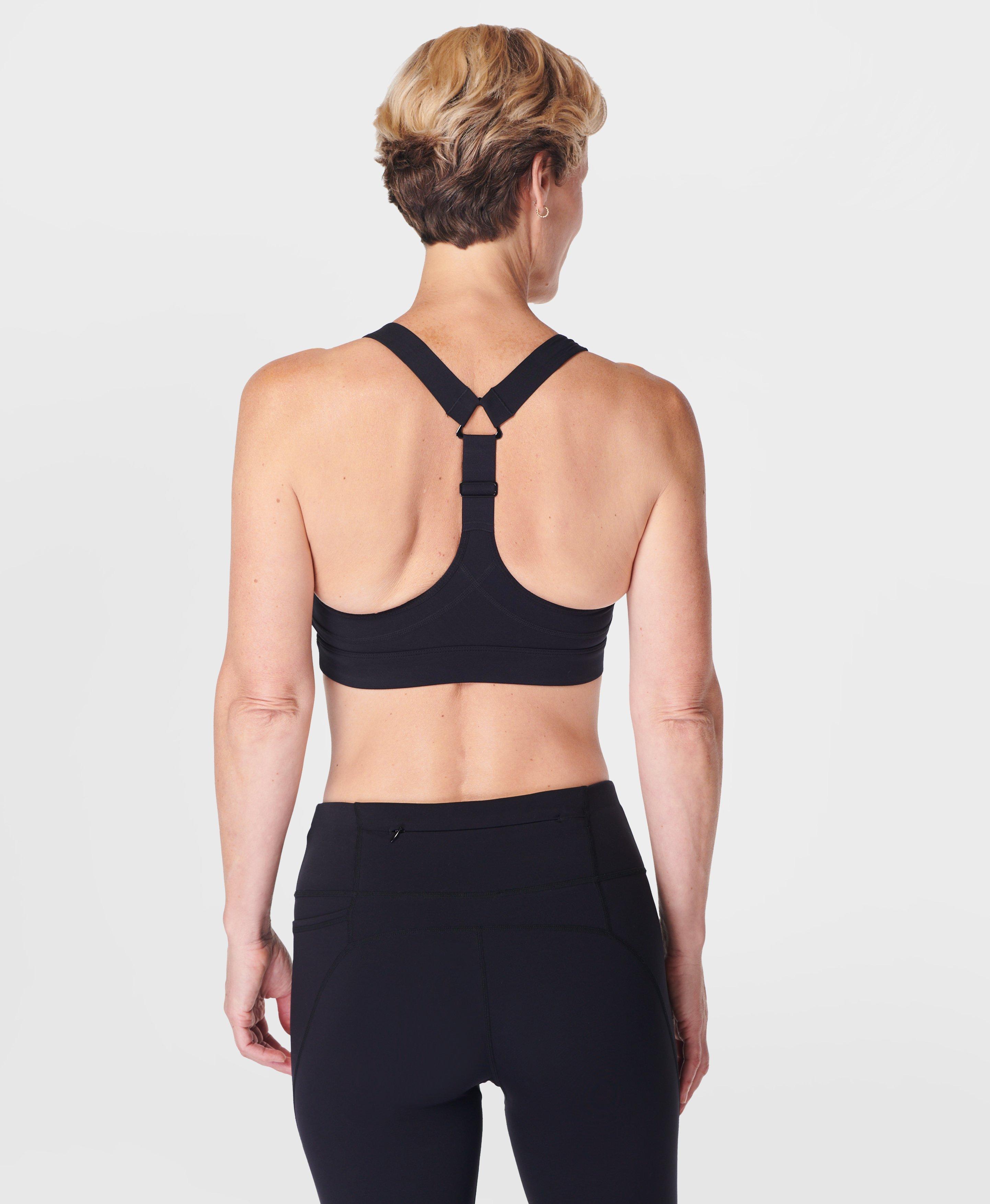 SWEATY BETTY Tempo Workout S Women Sport Bra Black Stretch