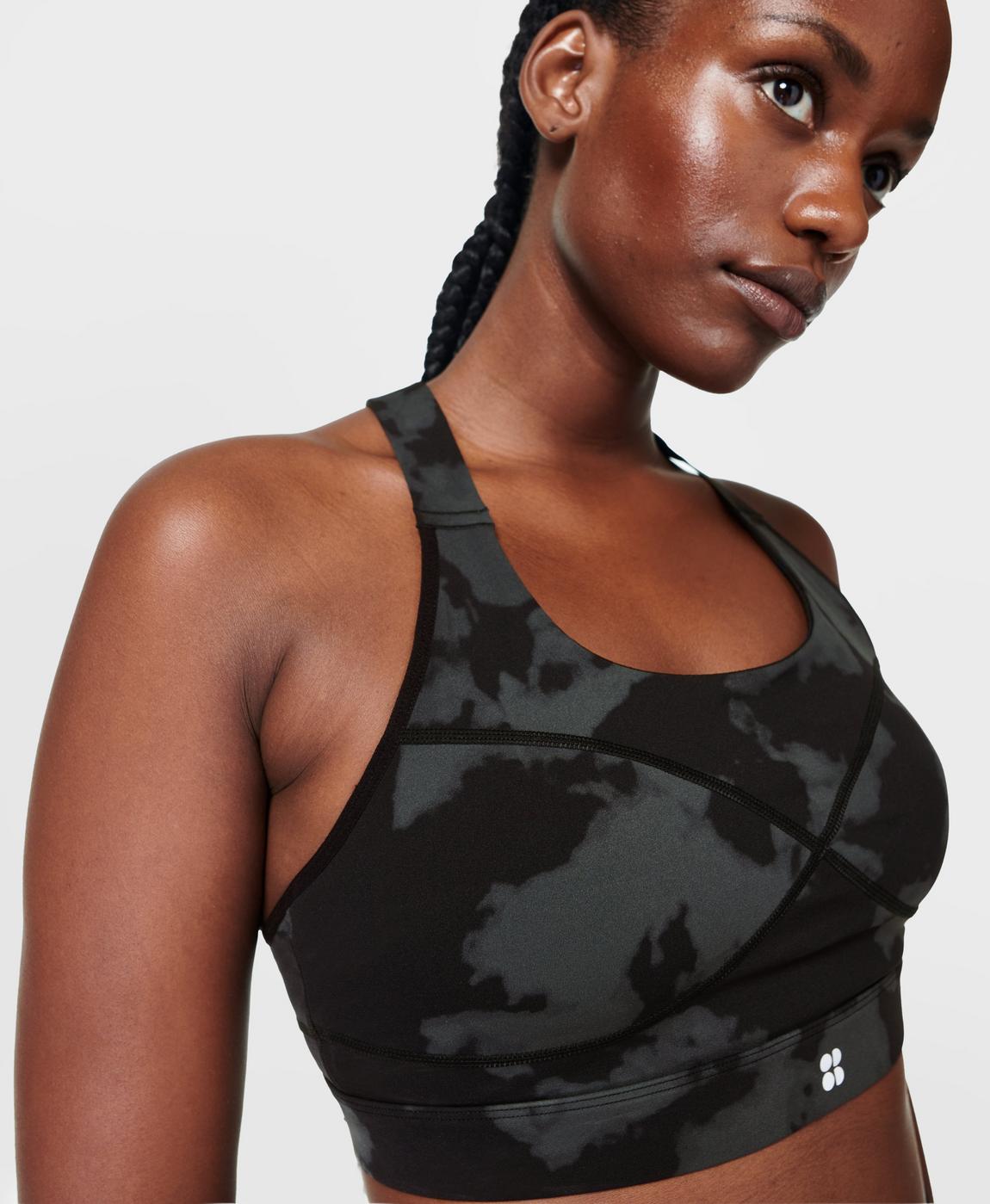 Power Medium Support Sports Bra - Black Fade Print, Women's Sports Bras