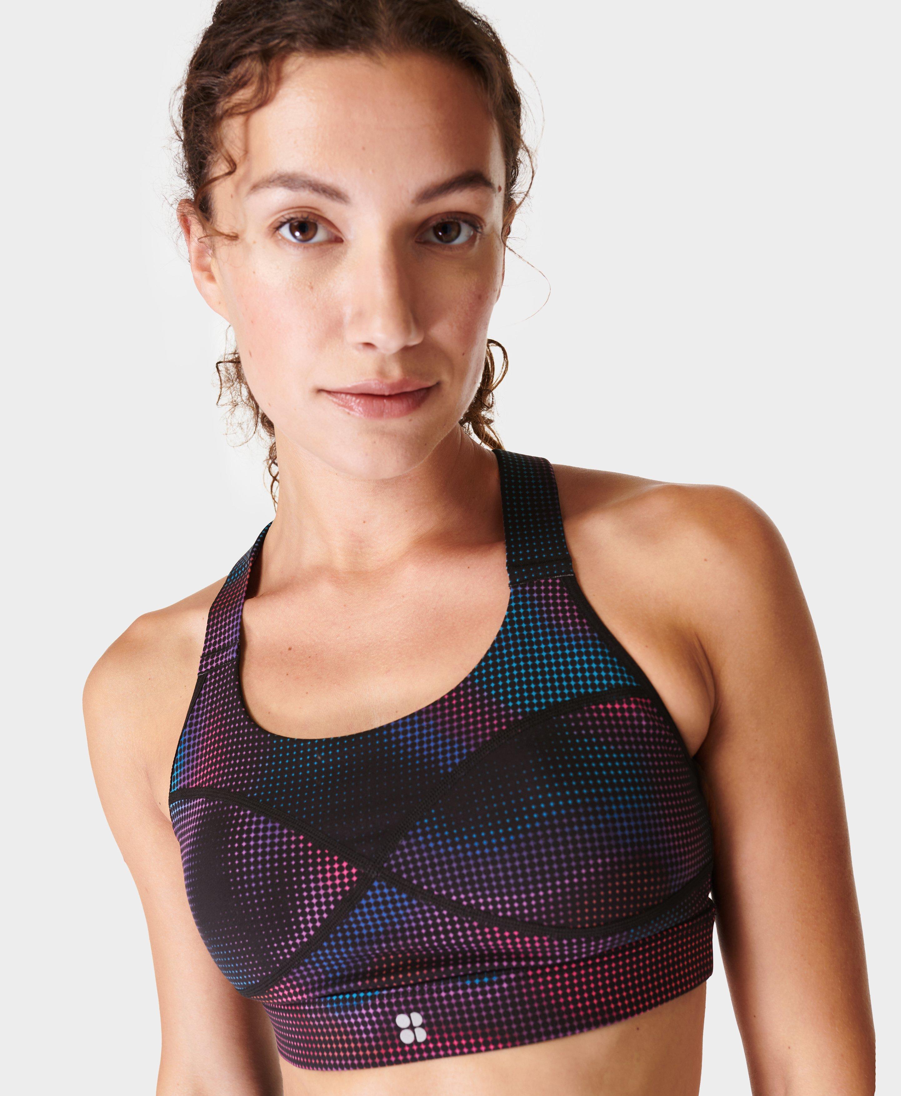 Power Medium Support Sports Bra - Black Gradient Dot Print, Women's Sports  Bras