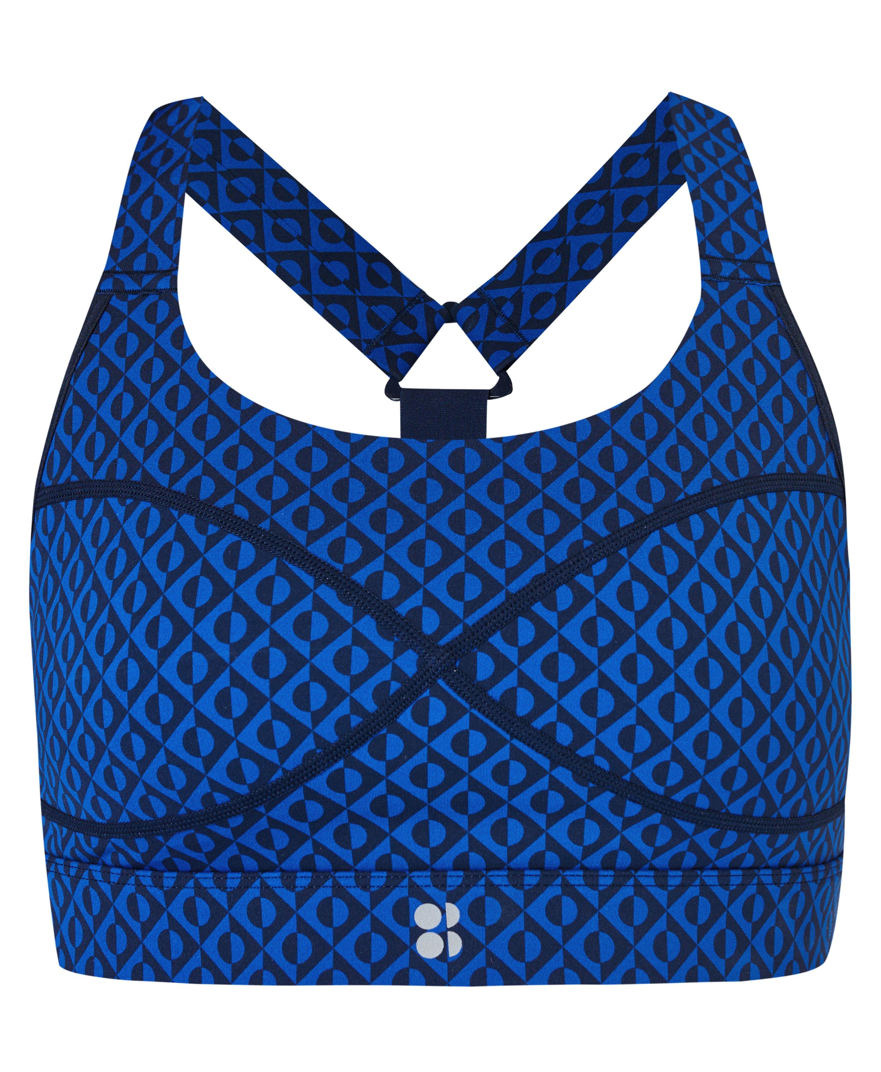 Power Medium Support Sports Bra - Blue Animal Swirl Print, Women's Sports  Bras