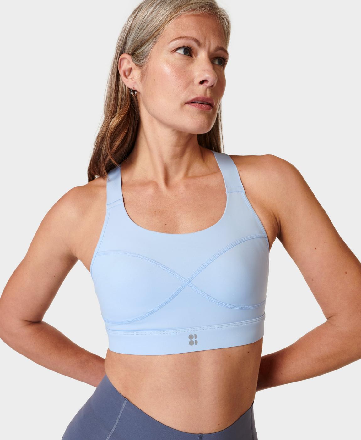 Power Medium Support Sports Bra - Breeze Blue, Women's Sports Bras