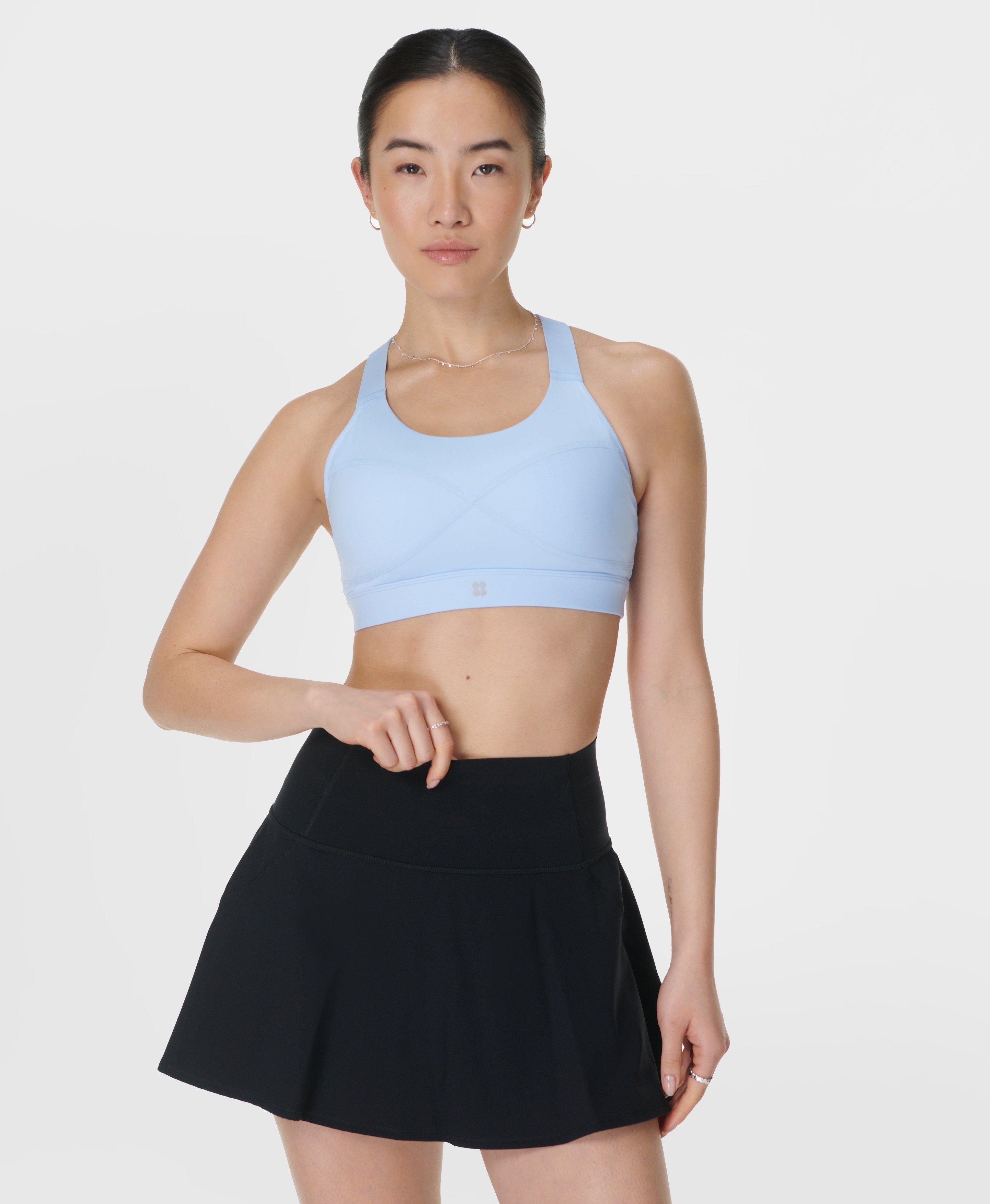 adidas Performance Medium support sports bra - semi lucid blue/blue 