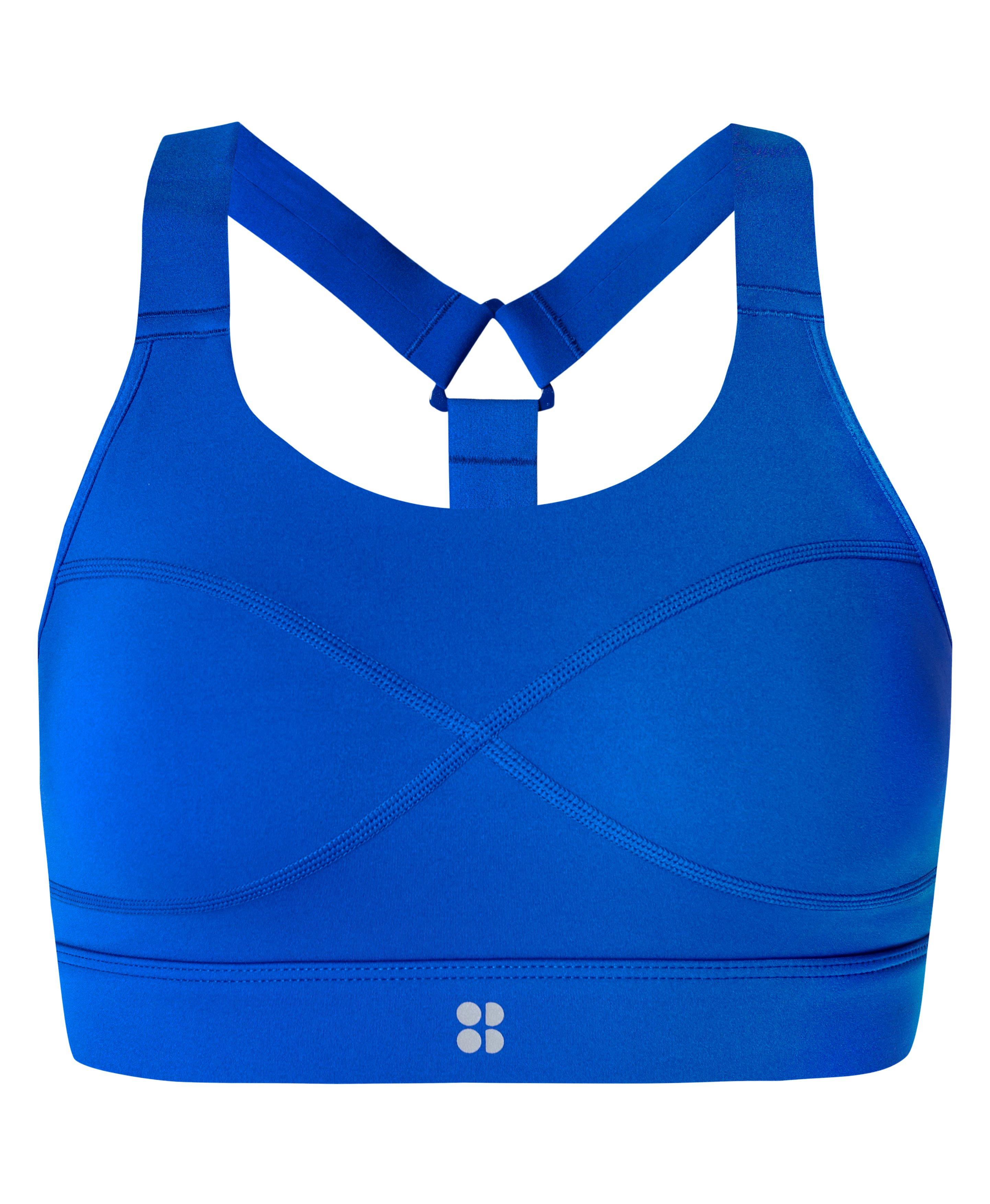 Hurley Womens Slanted V Neck Sports Bra (Blue)