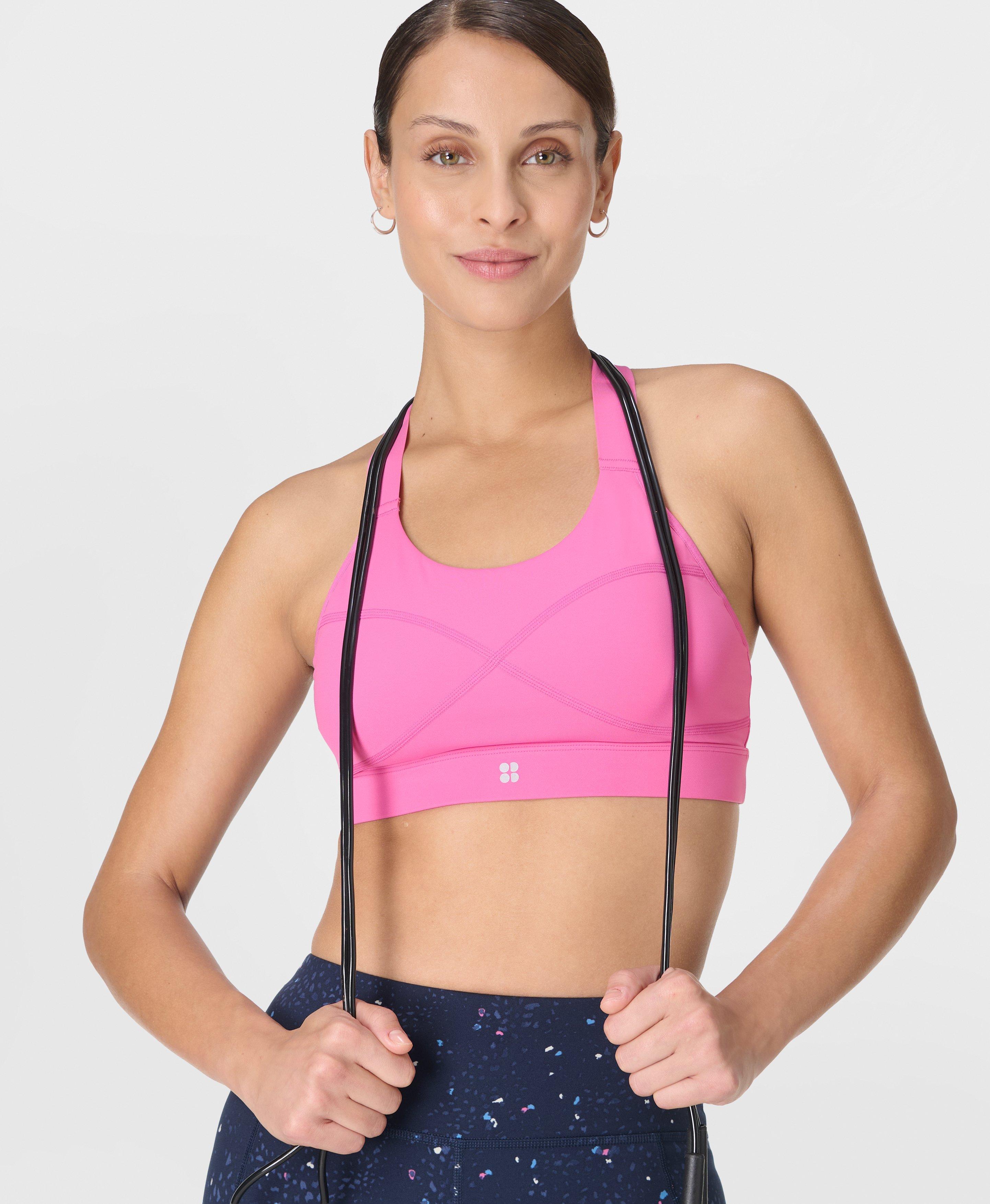 Power Medium Support Sports Bra - Raspberry Pink | Sweaty Betty