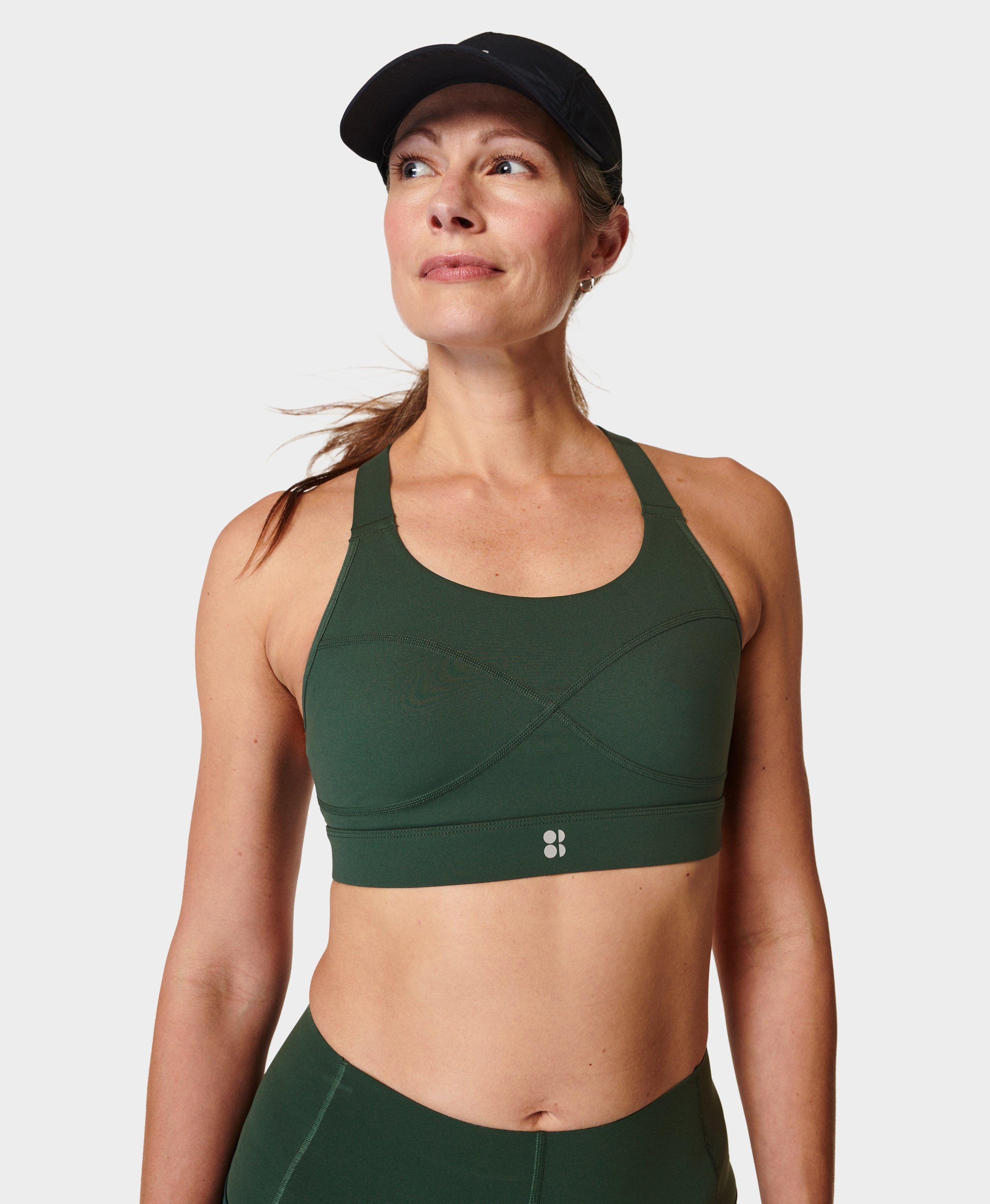 Sweaty Betty BALANCE SEAMLESS BRA - Light support sports bra - heath  green/khaki - Zalando.de