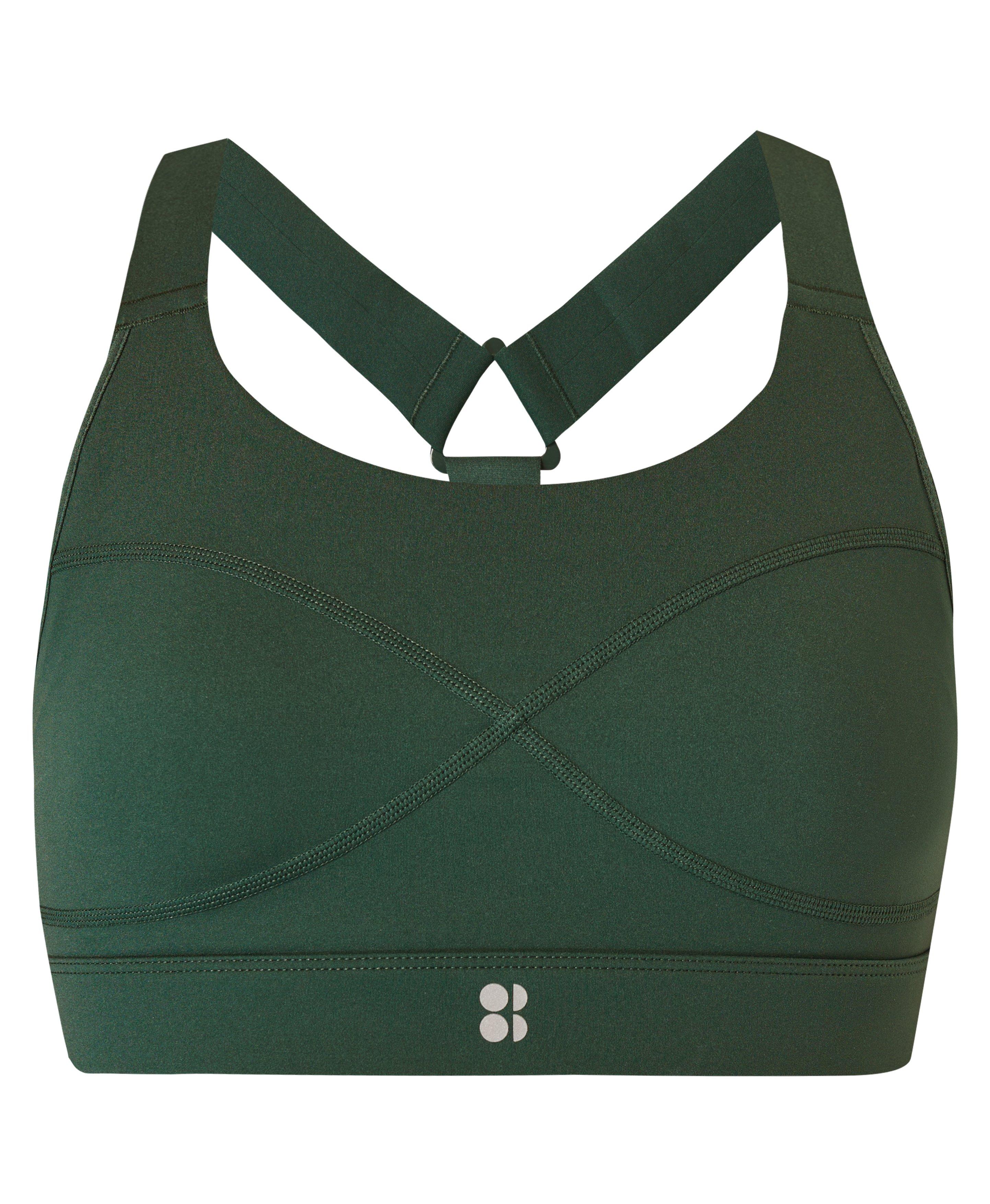 Sweaty Betty BALANCE SEAMLESS BRA - Light support sports bra - heath  green/khaki - Zalando.de