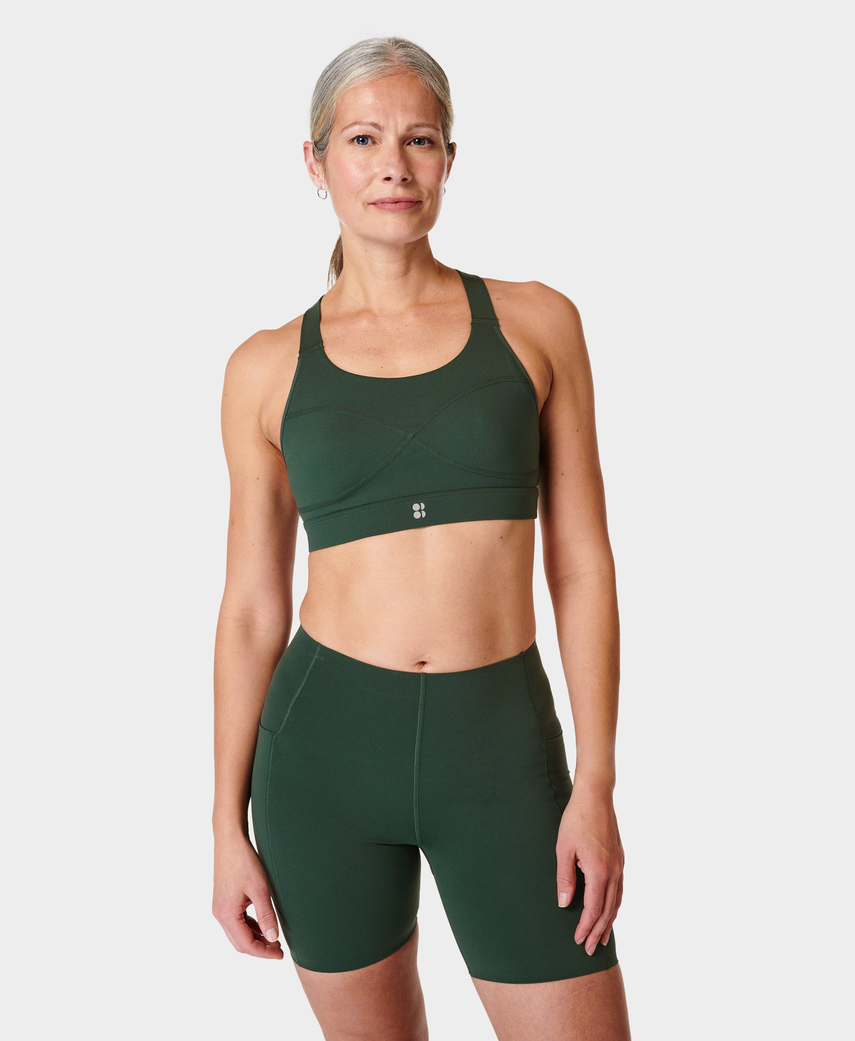 Bass Outdoor Women's Benton Po Back Pocket Sports Bra Green Size Medium 