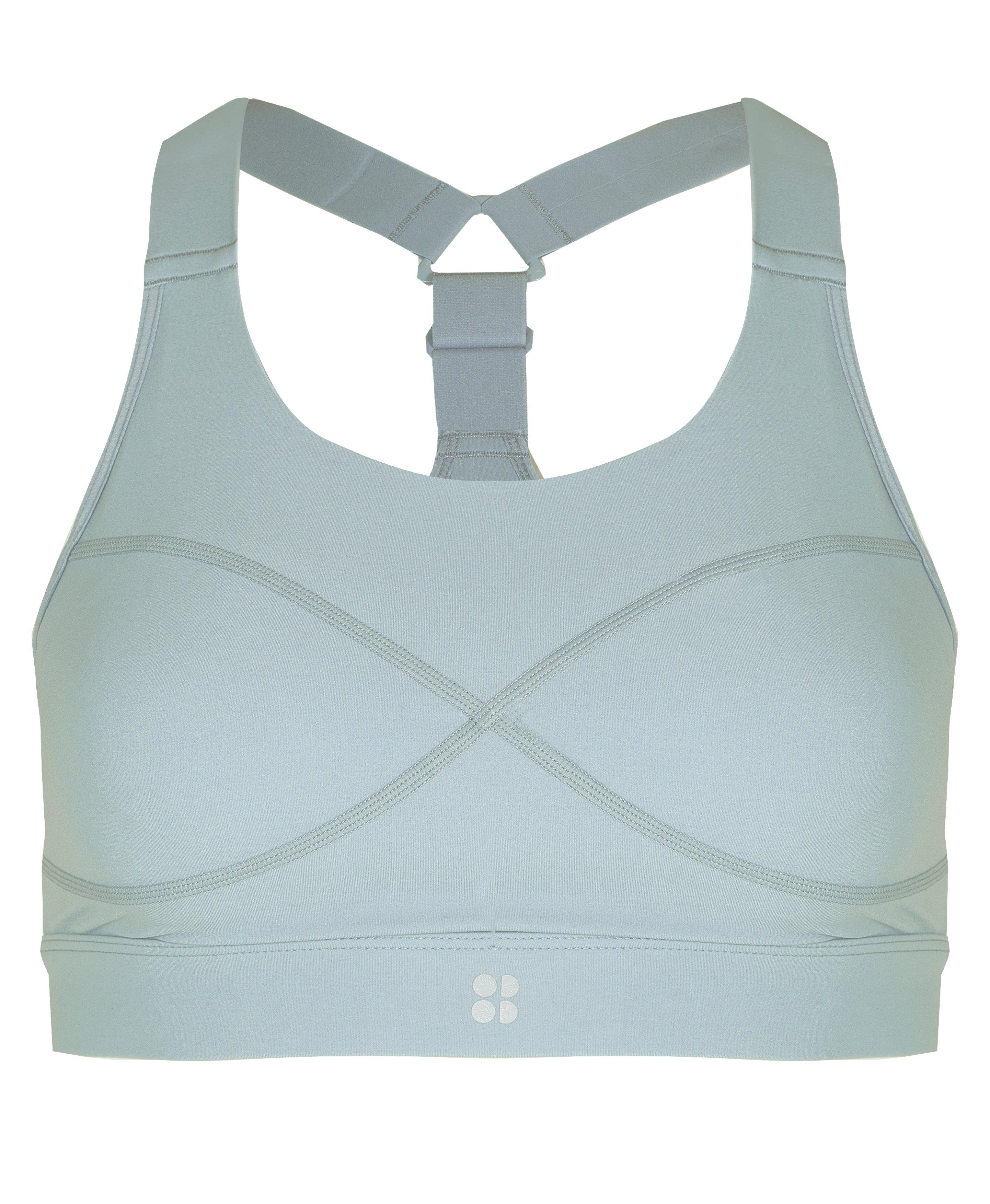 Electric White & Blue Sports bra