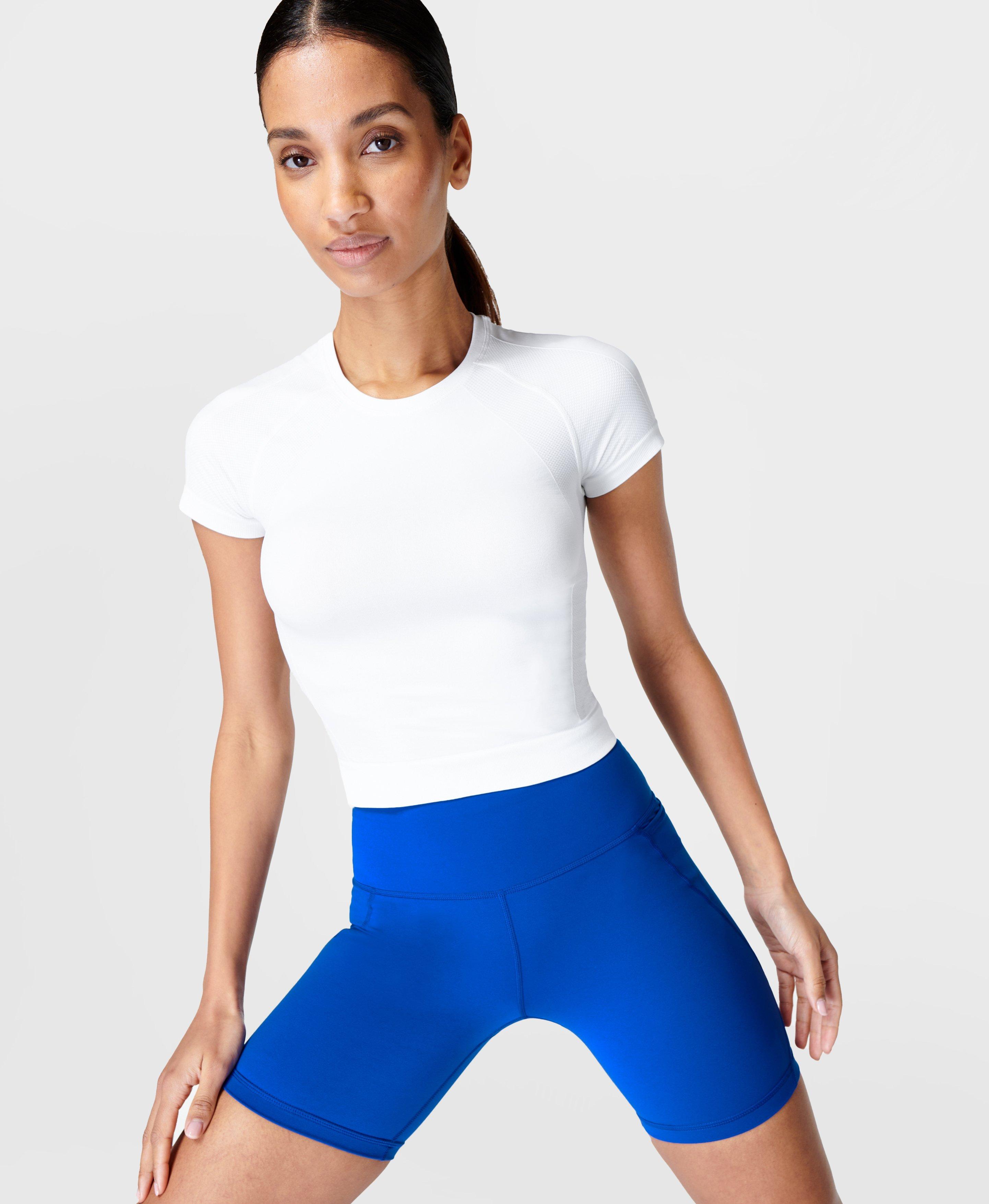 Athlete Crop Seamless Gym T-Shirt - White