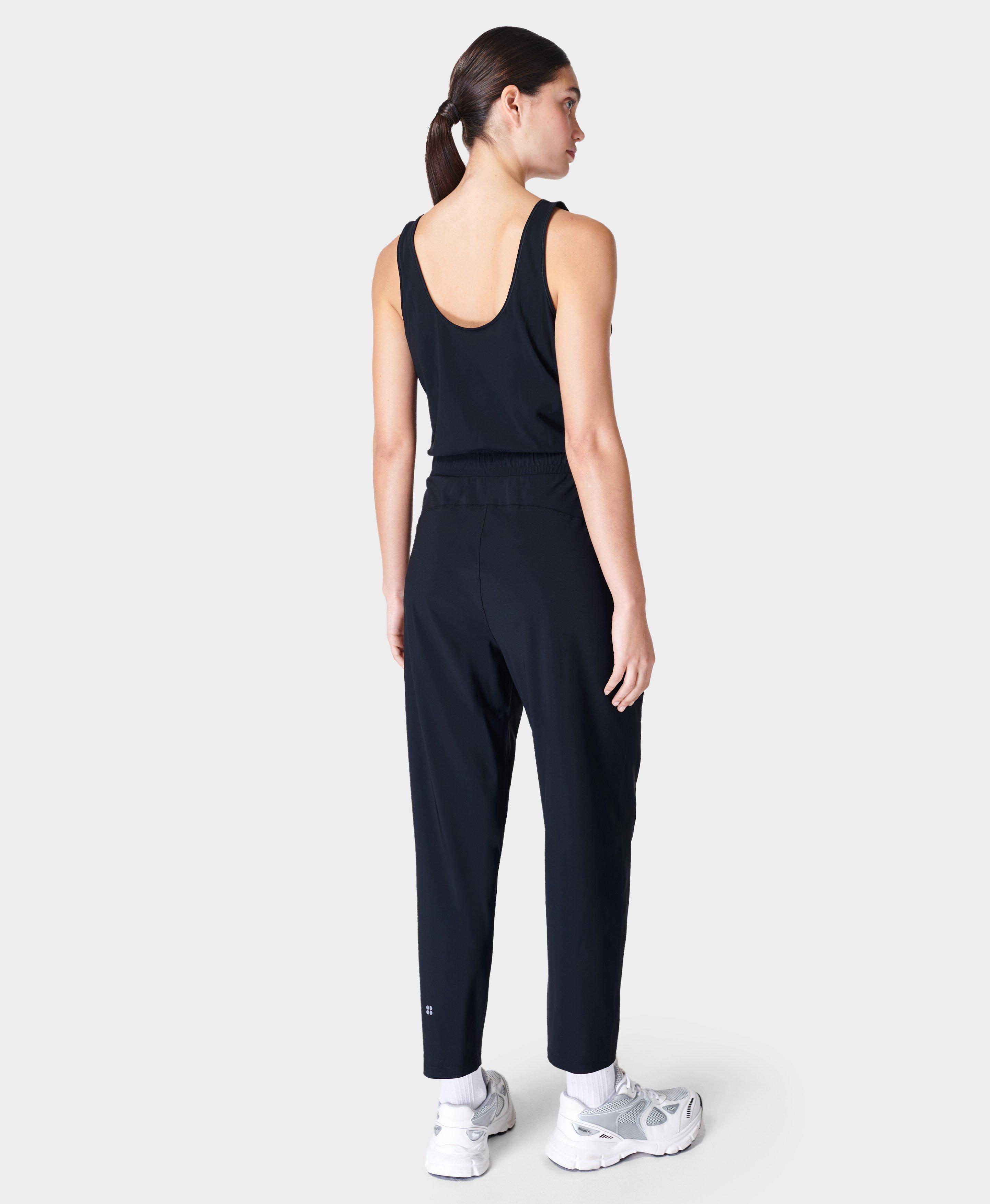 Nike Women's Drawstring Waist Sleeveless Jumpsuit Gray Size Large 