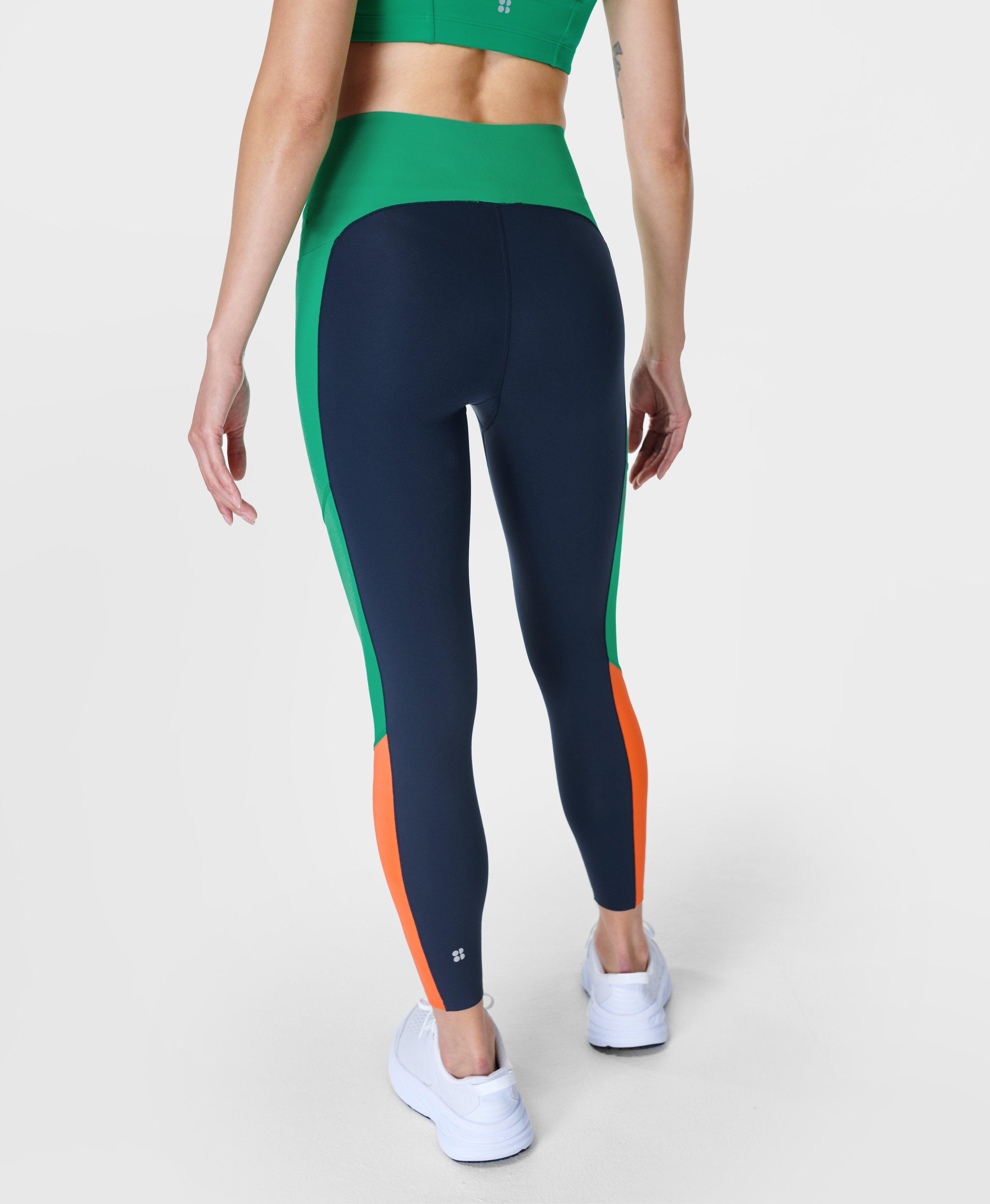 Sweaty Betty POWER HIGH WAIST 7/8 WORKOUT LEGGING COLOUR BLOCK - Leggings -  navy blue/blue 