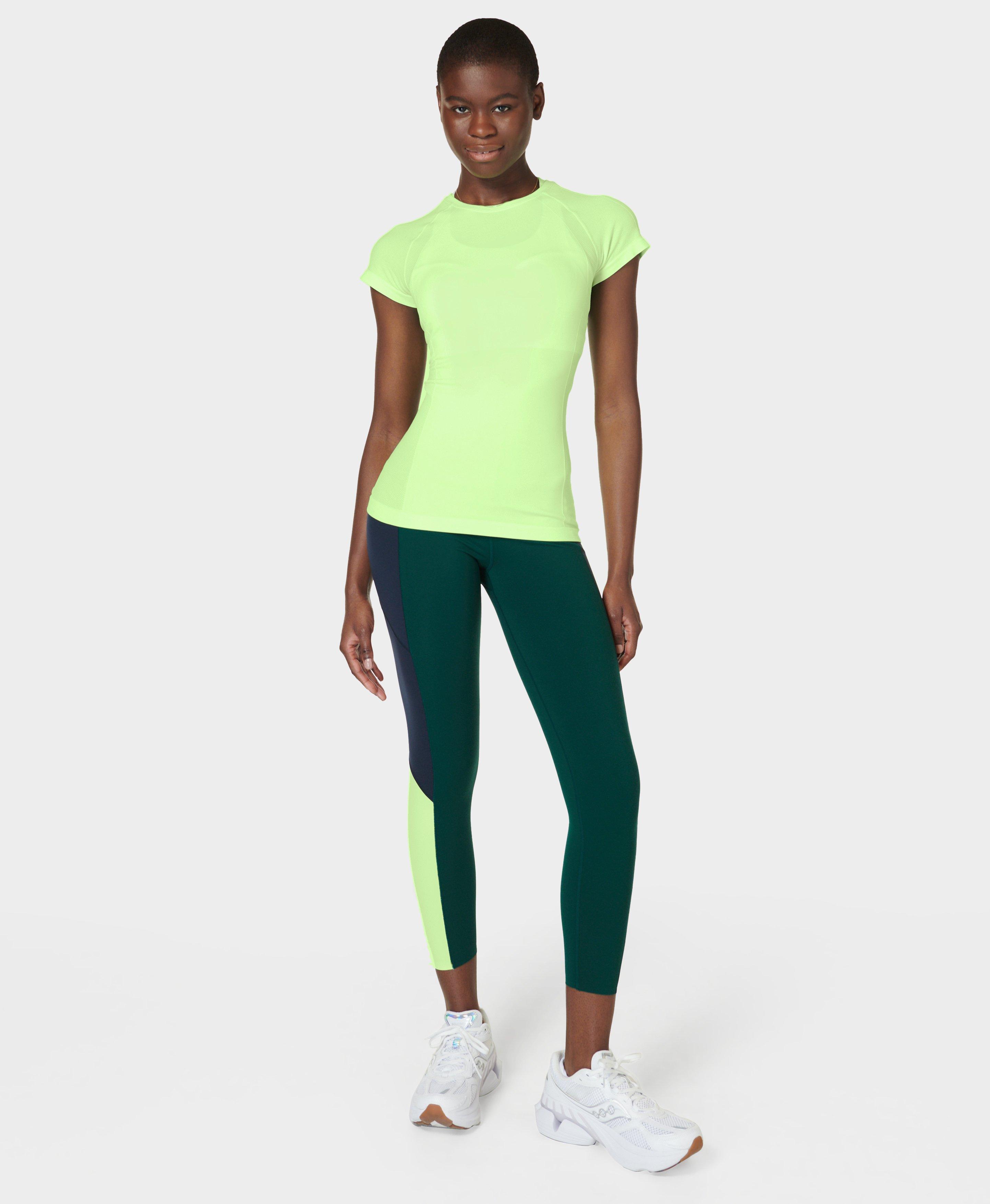 Power UltraSculpt High Waisted 7 8 Colour Block Gym Leggings RetroGreen NavyBlue Matcha Women s Leggings Sweaty Betty