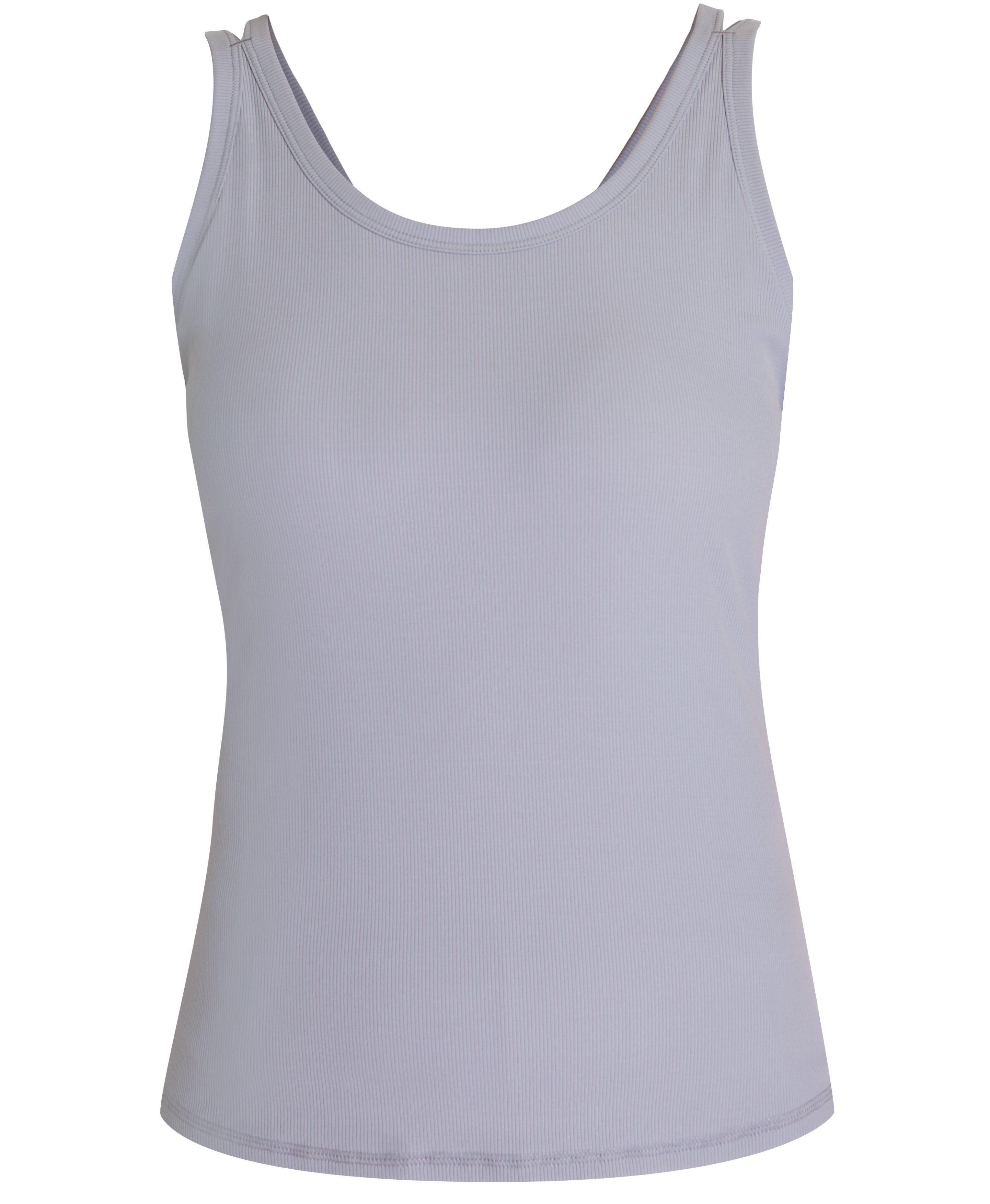 Super Soft Rib Twin Strap Tank - Neutral Flow Grey, Women's Vests