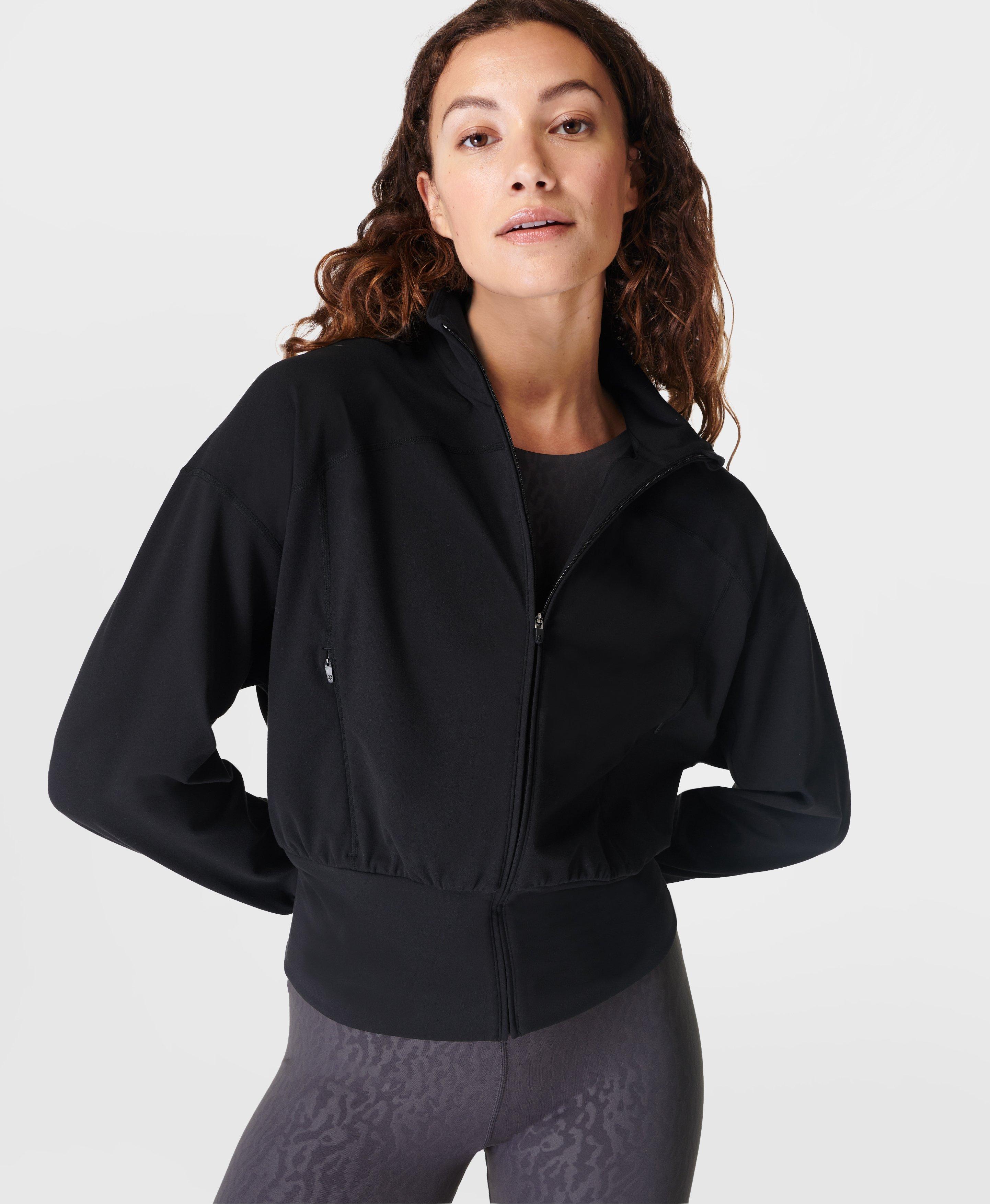 Super Soft Zip Up Bomber Black Women s Jumpers Sweatshirts