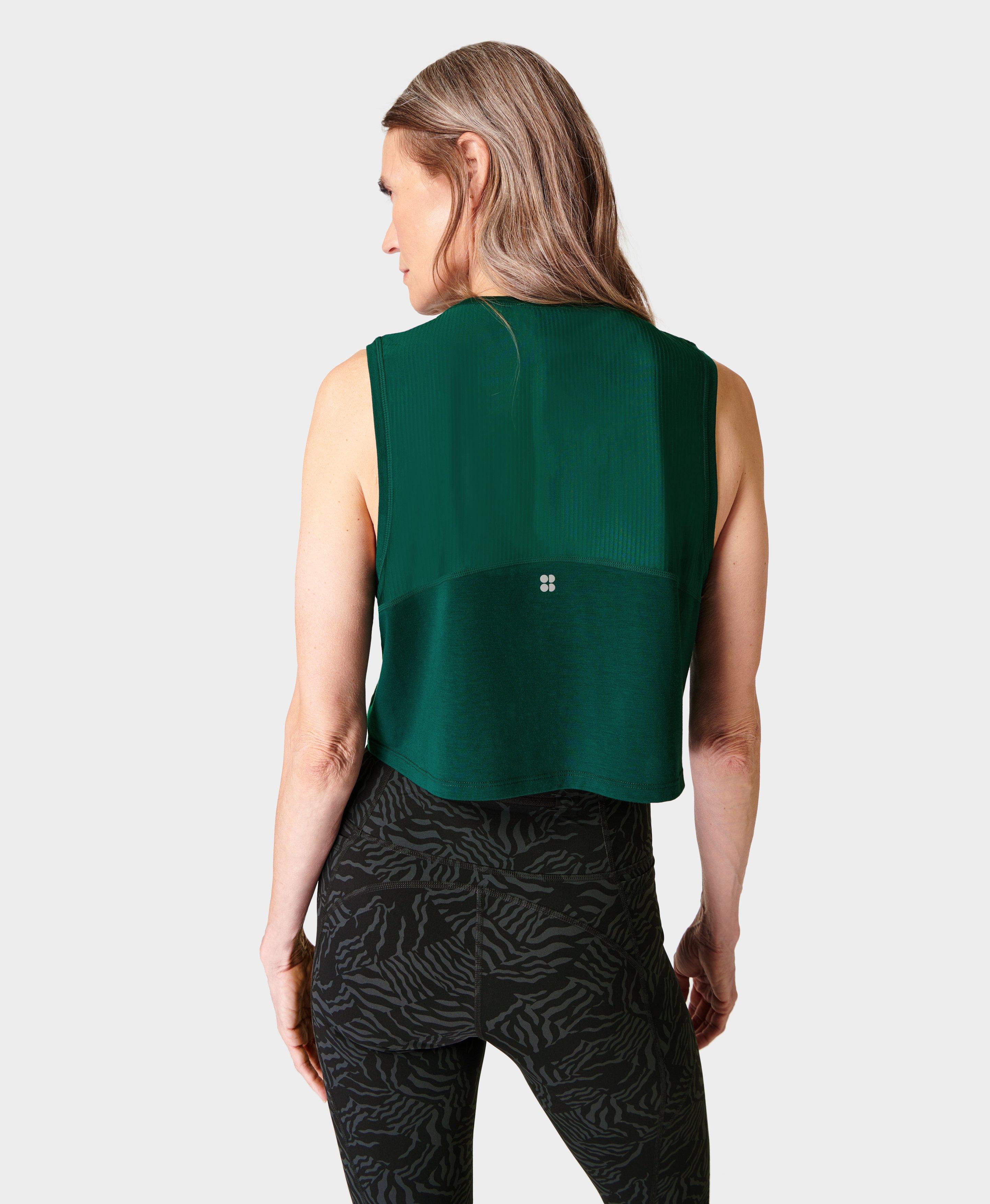 Breathe Easy Crop Muscle Tank - Retro Green