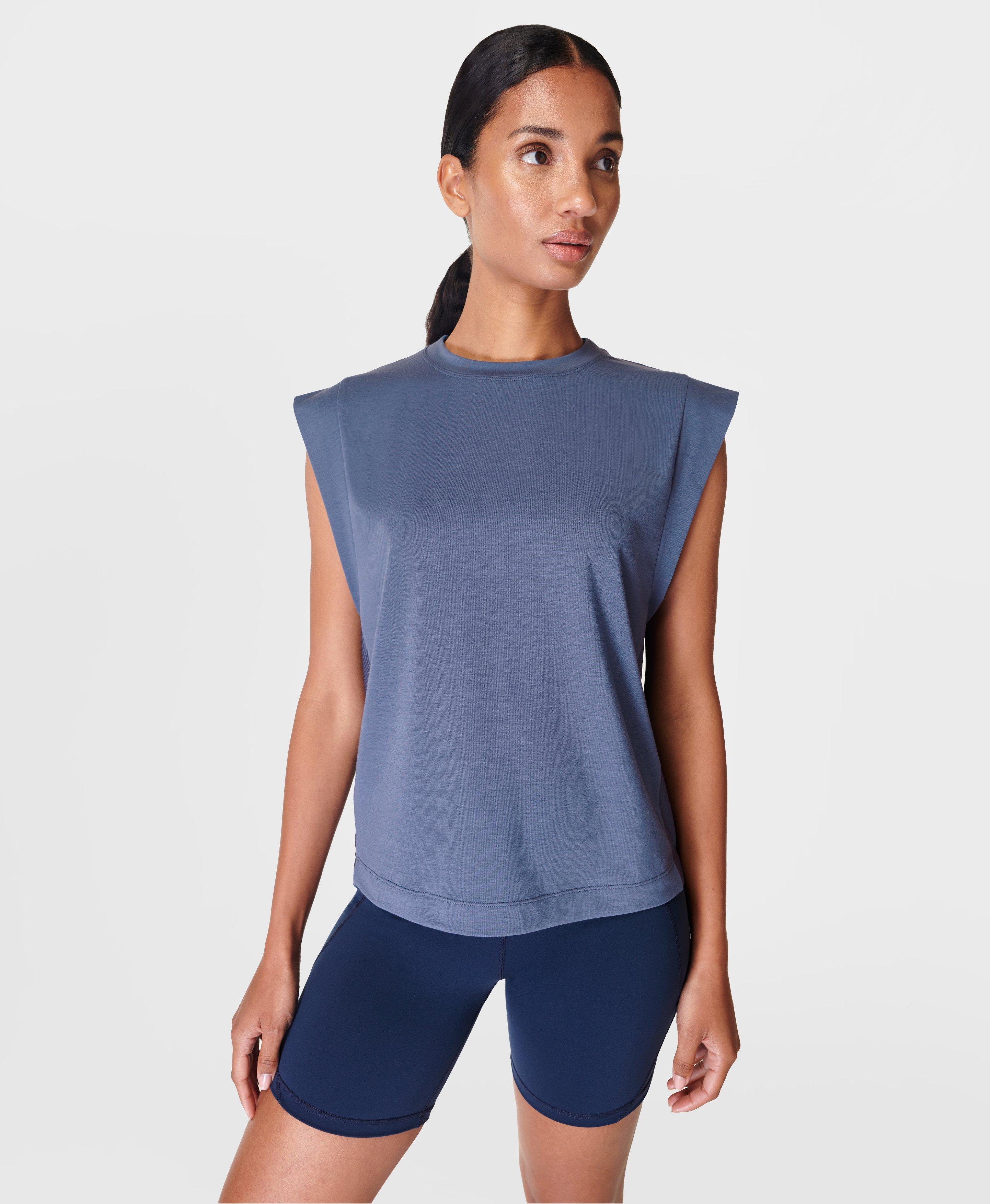 Sweaty Betty Breathe Easy Boxy Gym T-Shirt, Blue, Women's S
