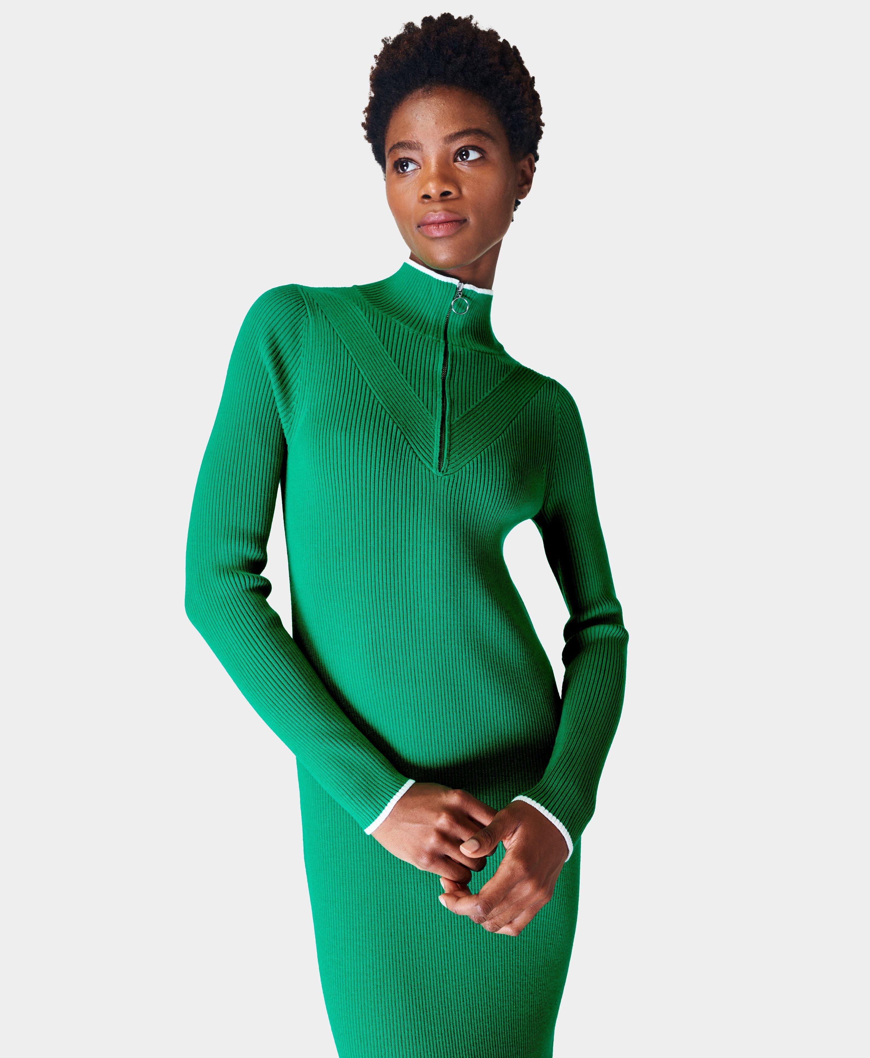 Green clearance turtleneck dress