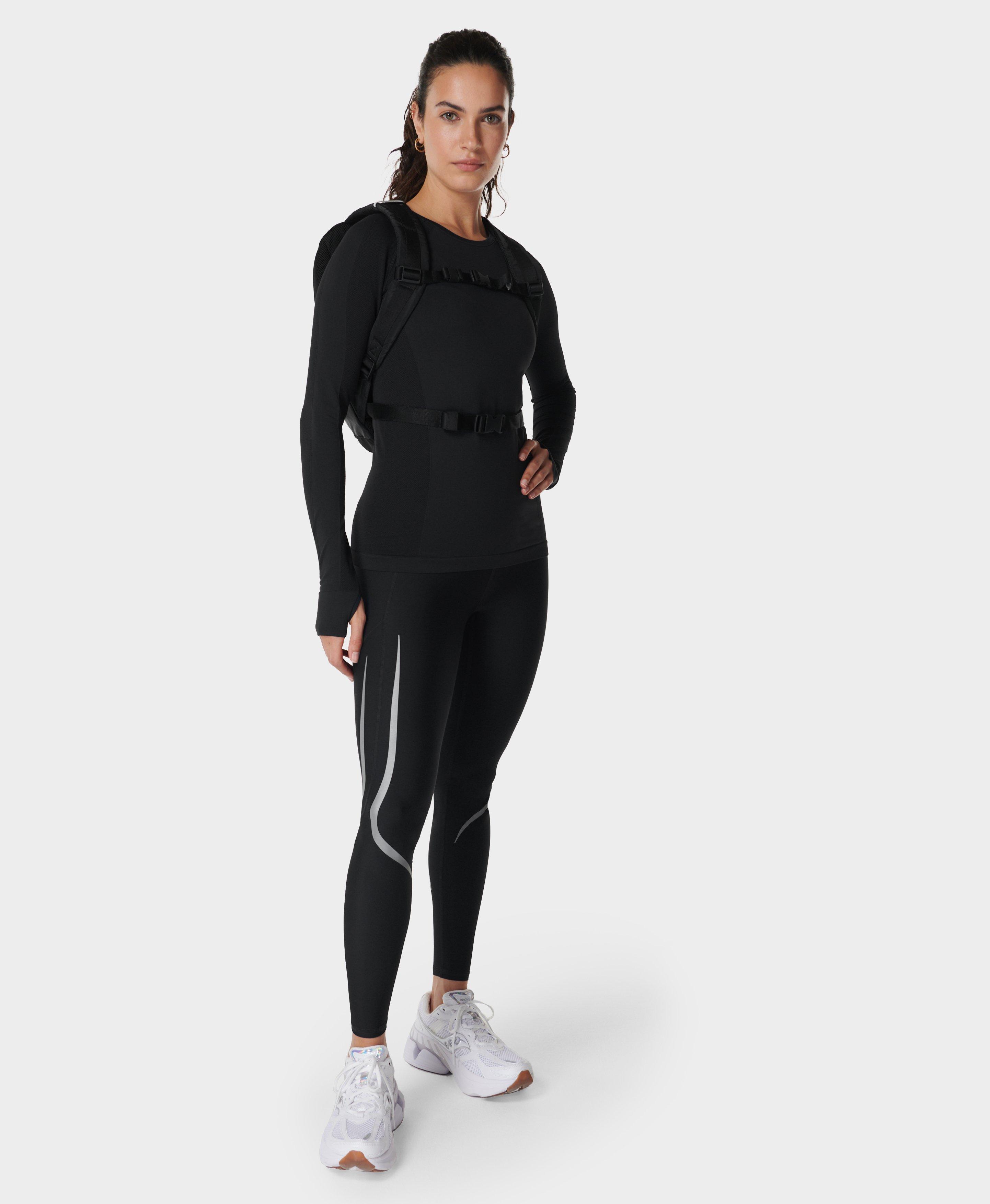 Zero Gravity 7/8 Reflective Running Leggings - Black Strobe