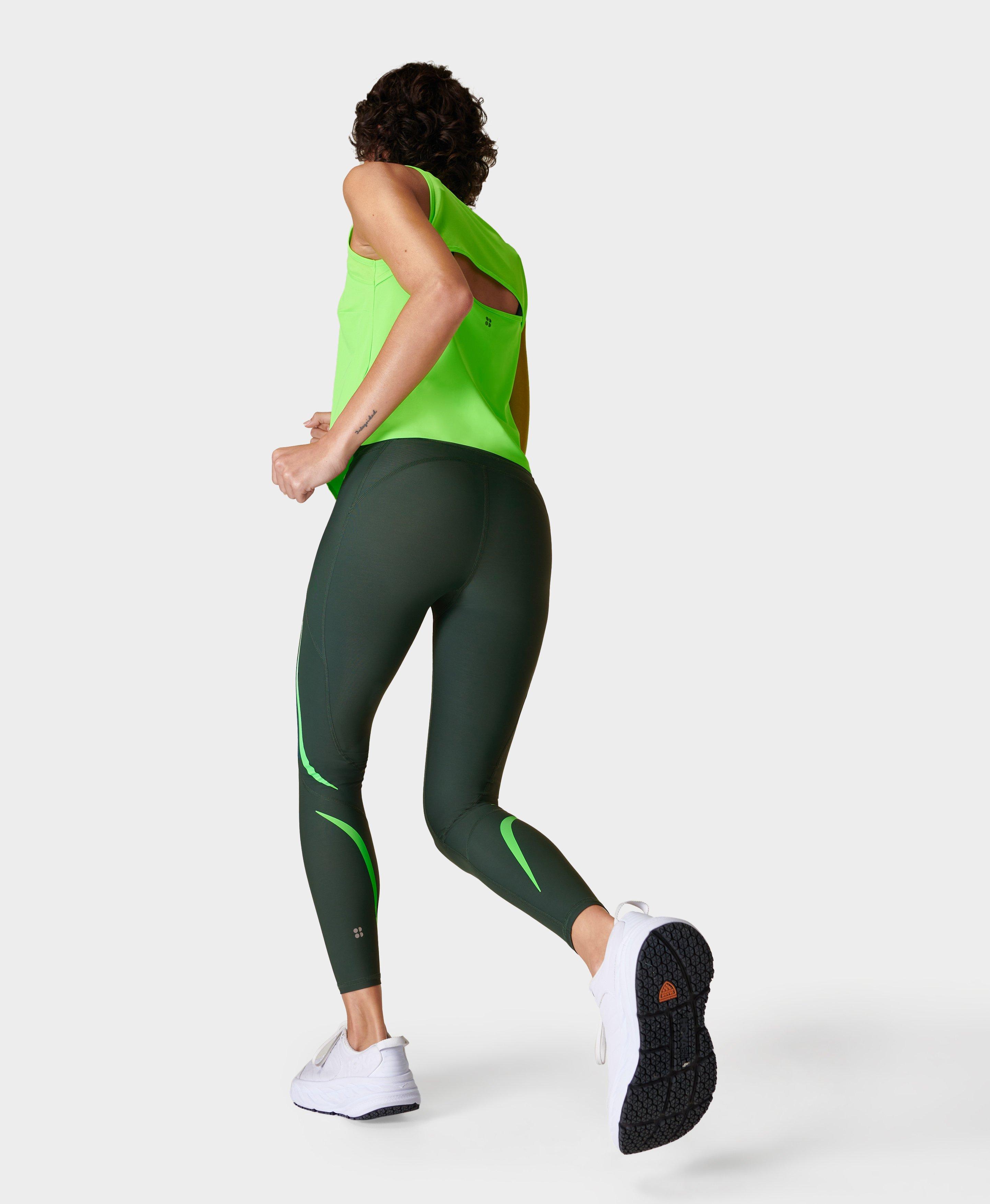 Zero Gravity 7/8 Illuminate Running Tight - Trek Green, Women's Leggings