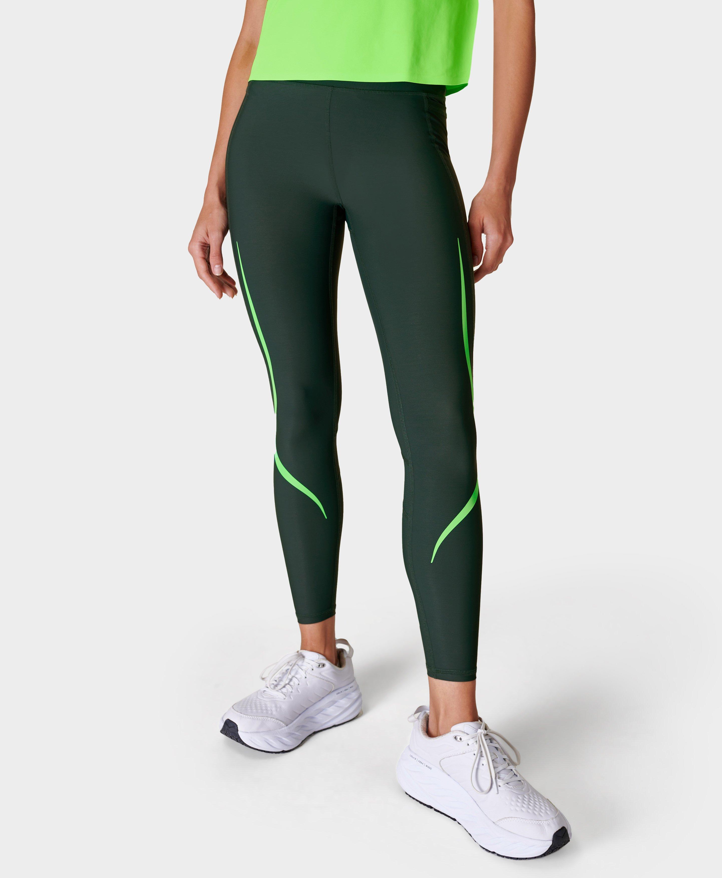 Zero Gravity 7/8 Illuminate Running Tight - Trek Green, Women's Leggings