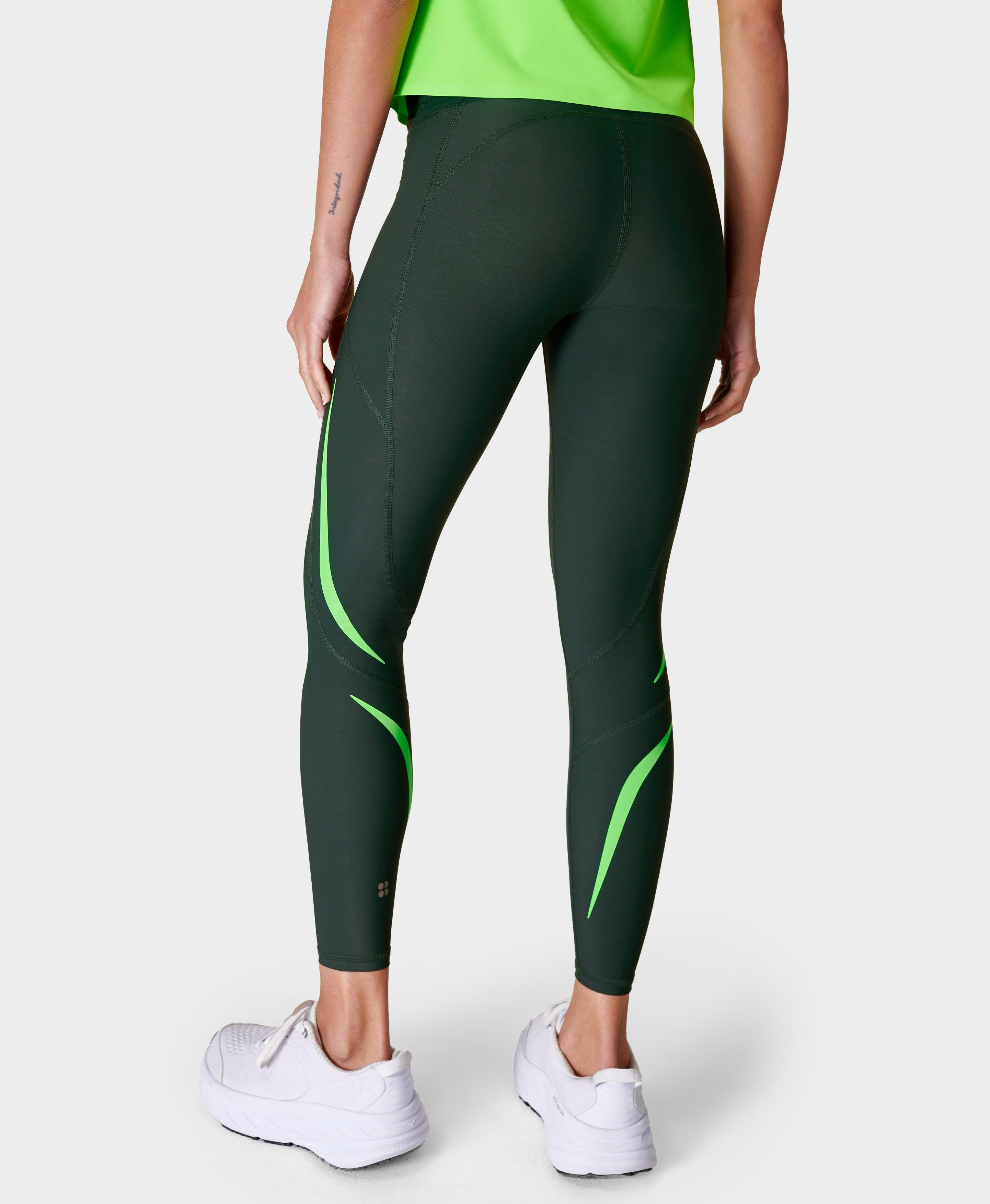 Zero Gravity 7/8 Illuminate Running Tight - Trek Green, Women's Leggings