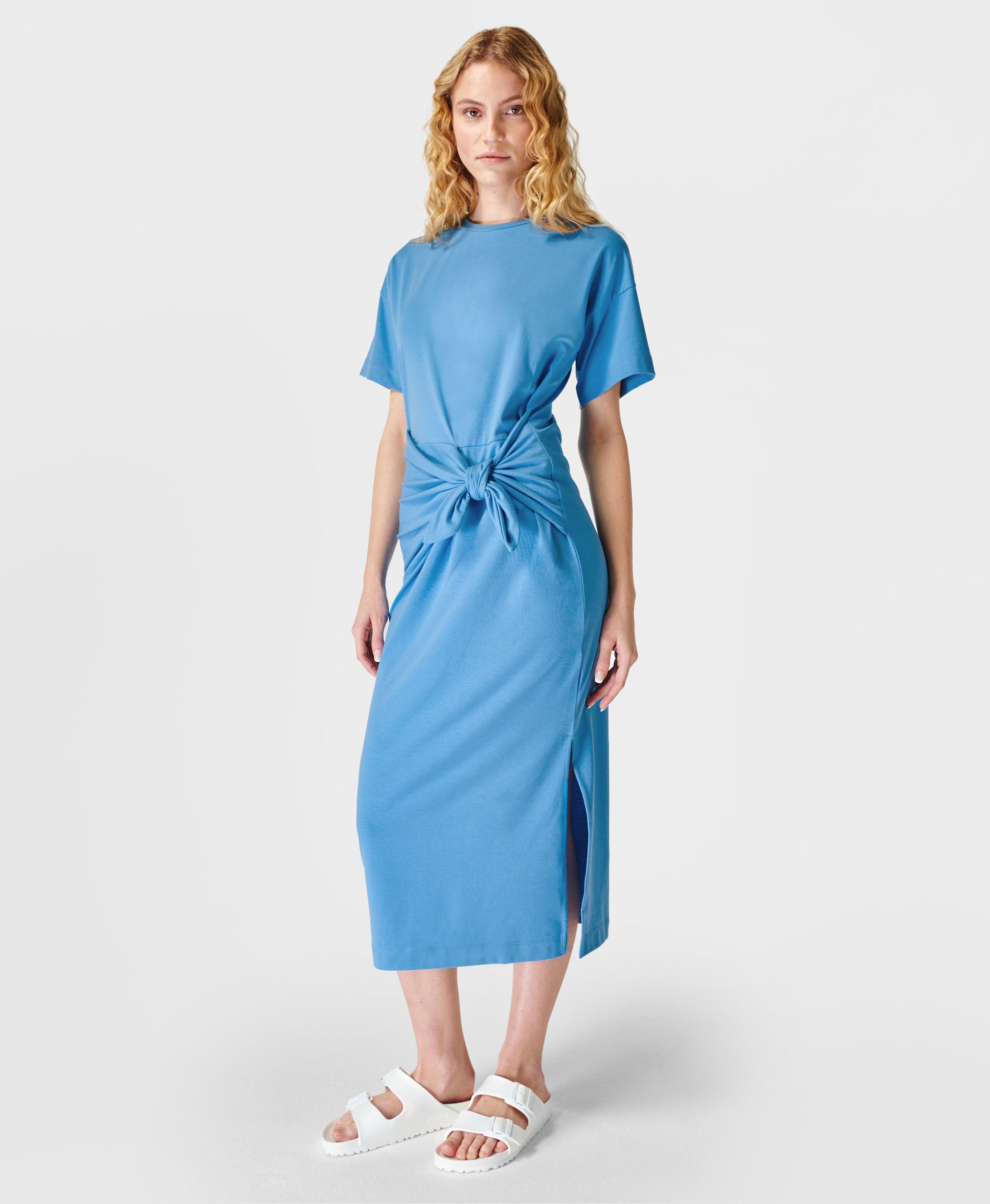 Knot Front Midi Dress - Regatta Blue | Women's Dresses and Jumpsuits |  Sweaty Betty