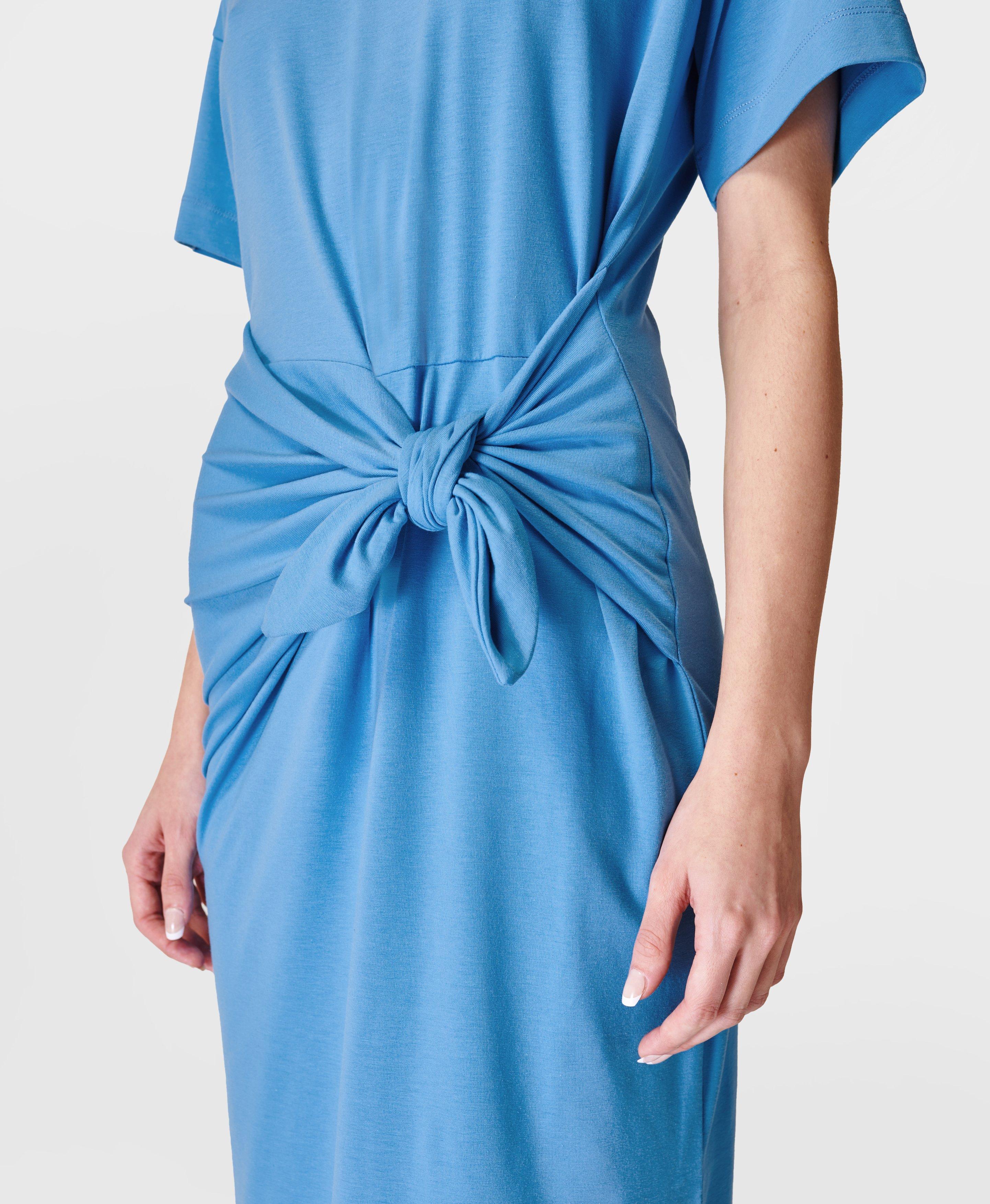 Knot Front Midi Dress - Regatta Blue | Women's Dresses and Jumpsuits |  Sweaty Betty