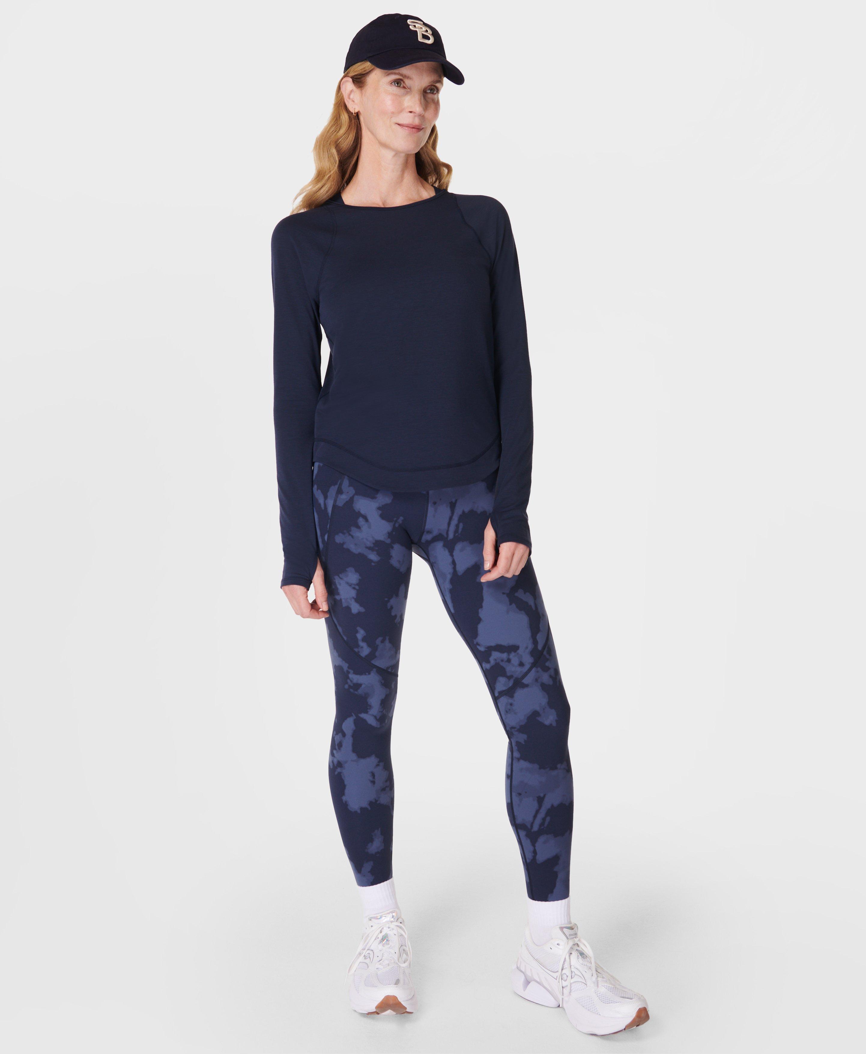 Breathe Easy Running Long Sleeve Top - Navy Blue, Women's Base Layers & Long  Sleeve Tops