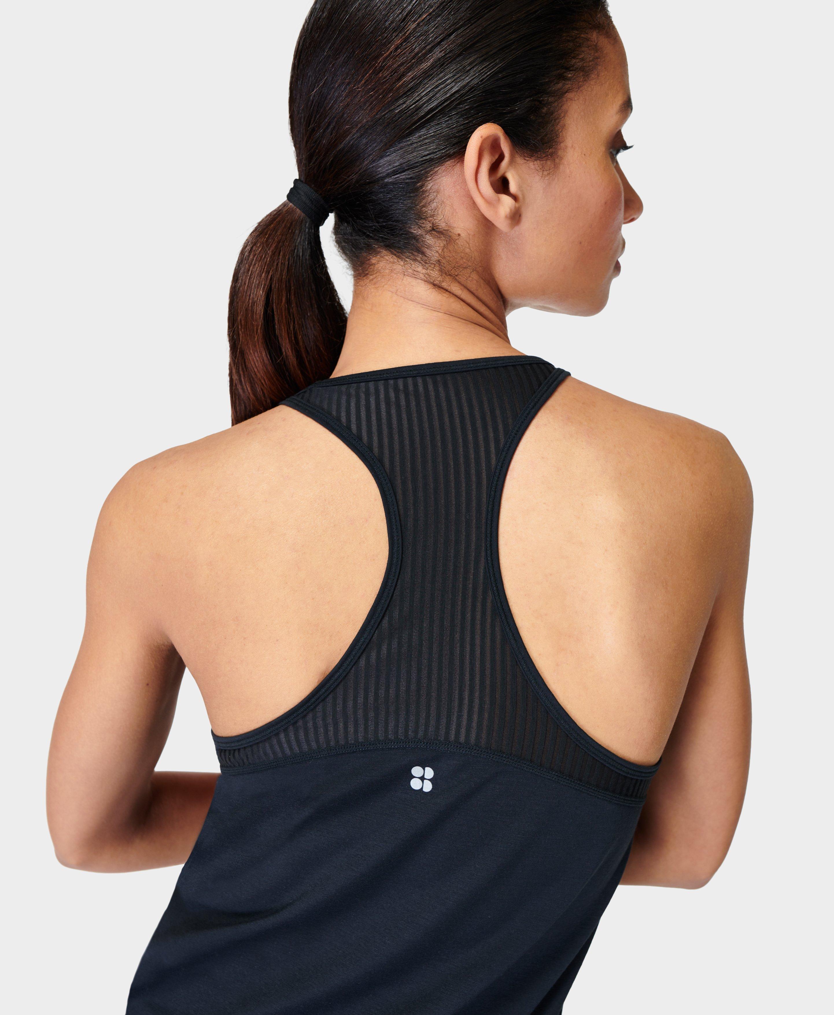 SweatyRocks Women's Workout Yoga Tops Sheer Mesh Gym Exercise Shirts Flowy  Tank Top, Sheer Black, Medium : : Clothing & Accessories