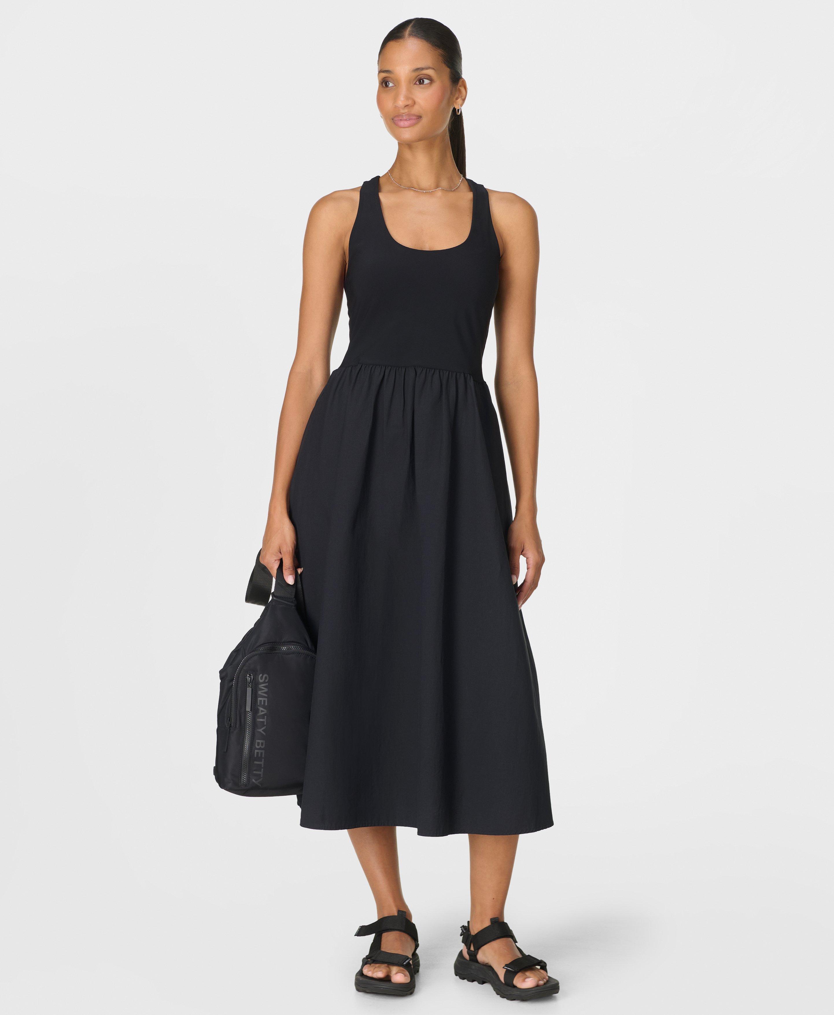 Explorer Ribbed Racer Dress - Black | Women's Dresses and Jumpsuits | Sweaty  Betty