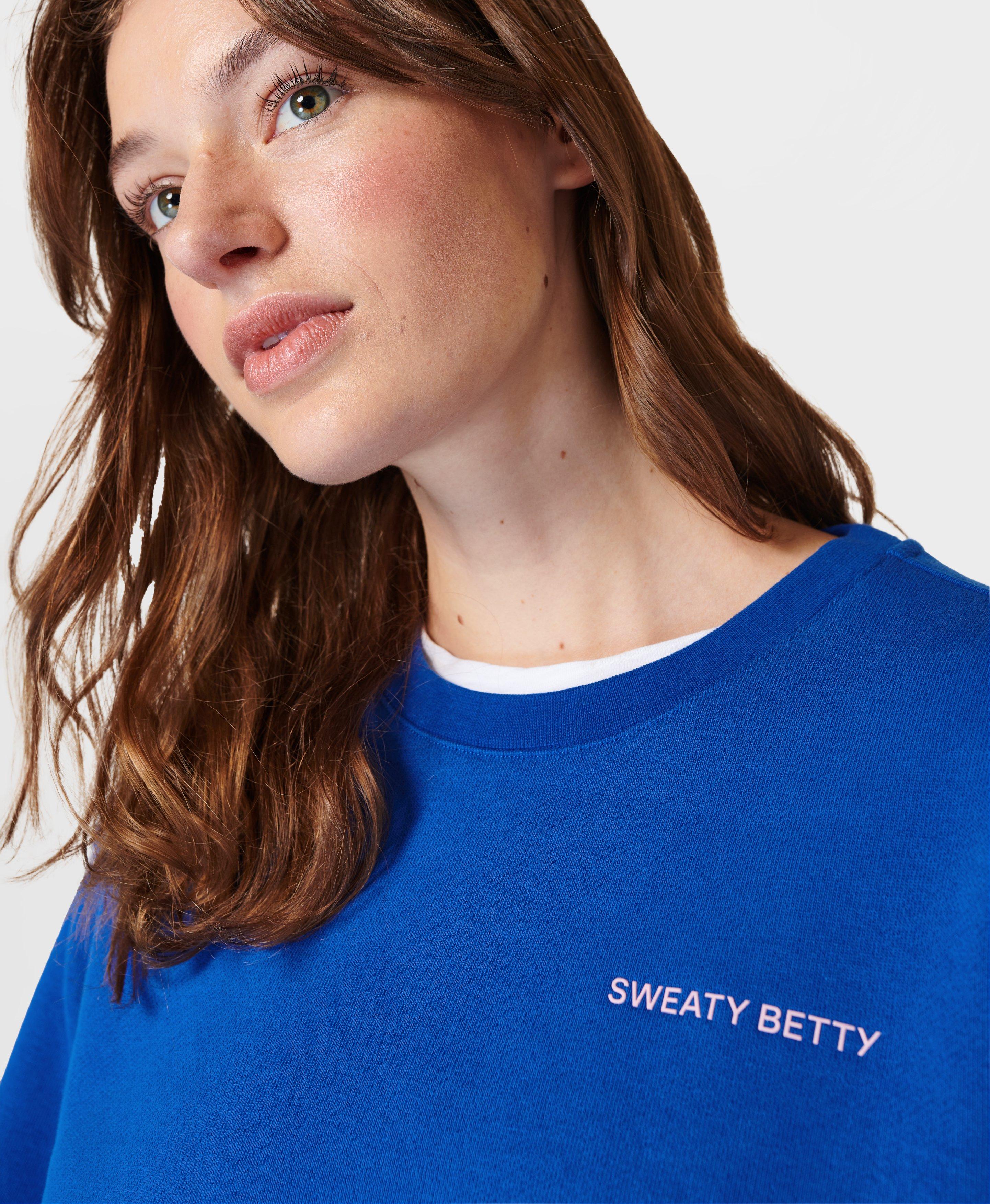 Sweaty Betty Lightning Blue Therma Boost Running Half Zip Sweat Top