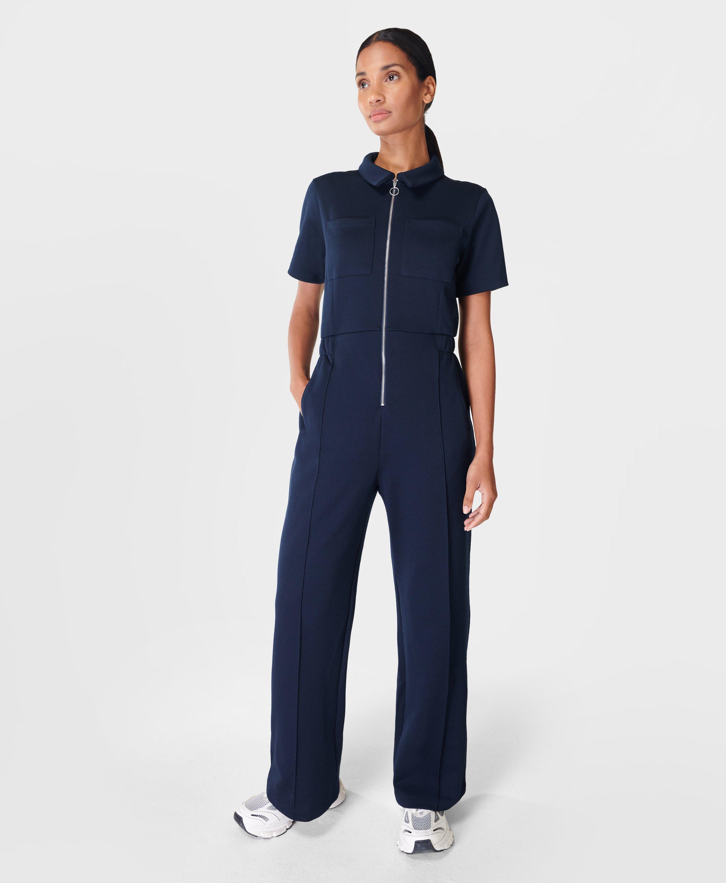 Retro Tricot Jumpsuit- navyblue | Women's Dresses and Jumpsuits | www ...