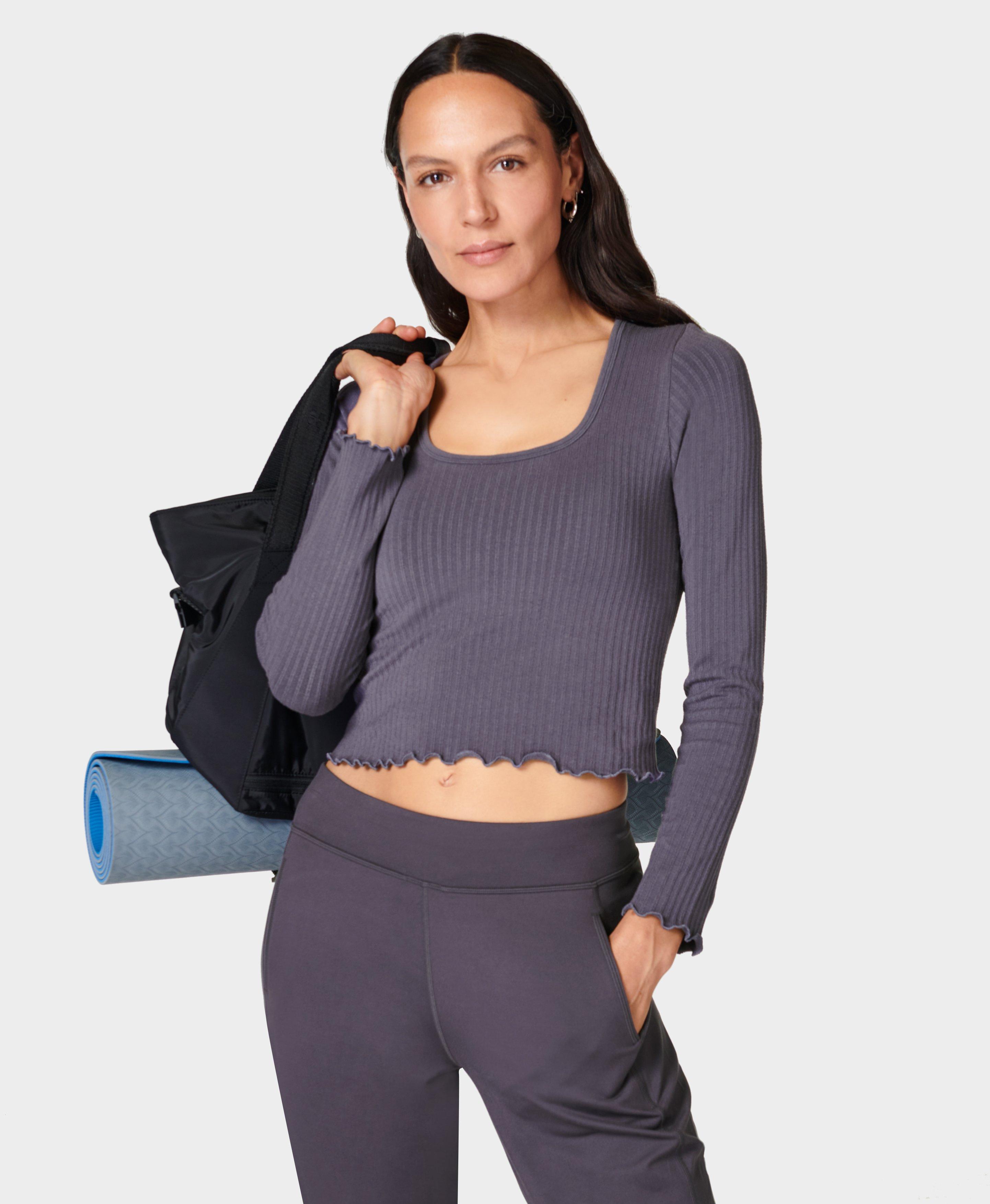 MP Women#39;s Shape Seamless Long Sleeve Crop Top - Soft Grey