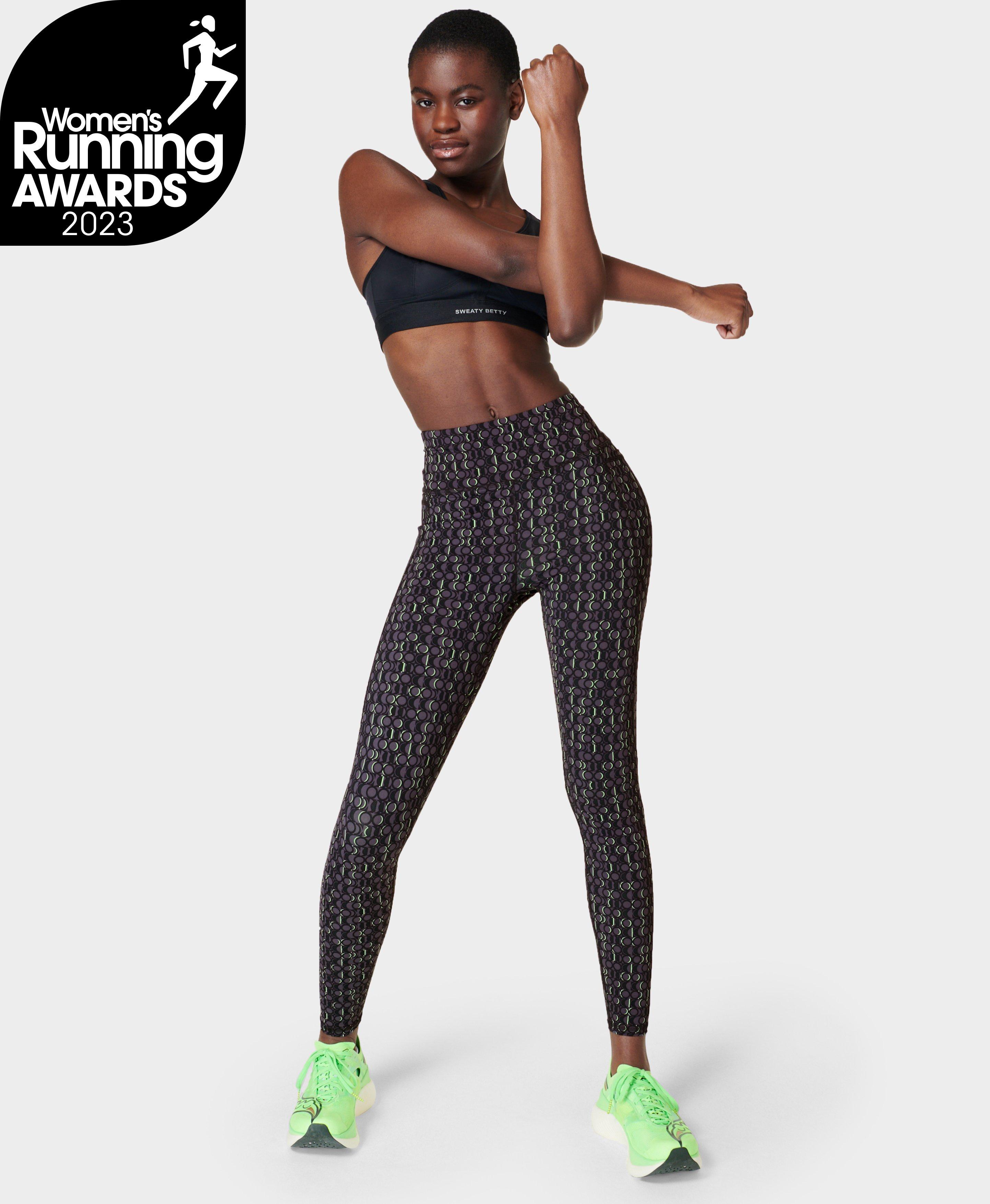 Zero Gravity Running Leggings - Black Circle Block Print