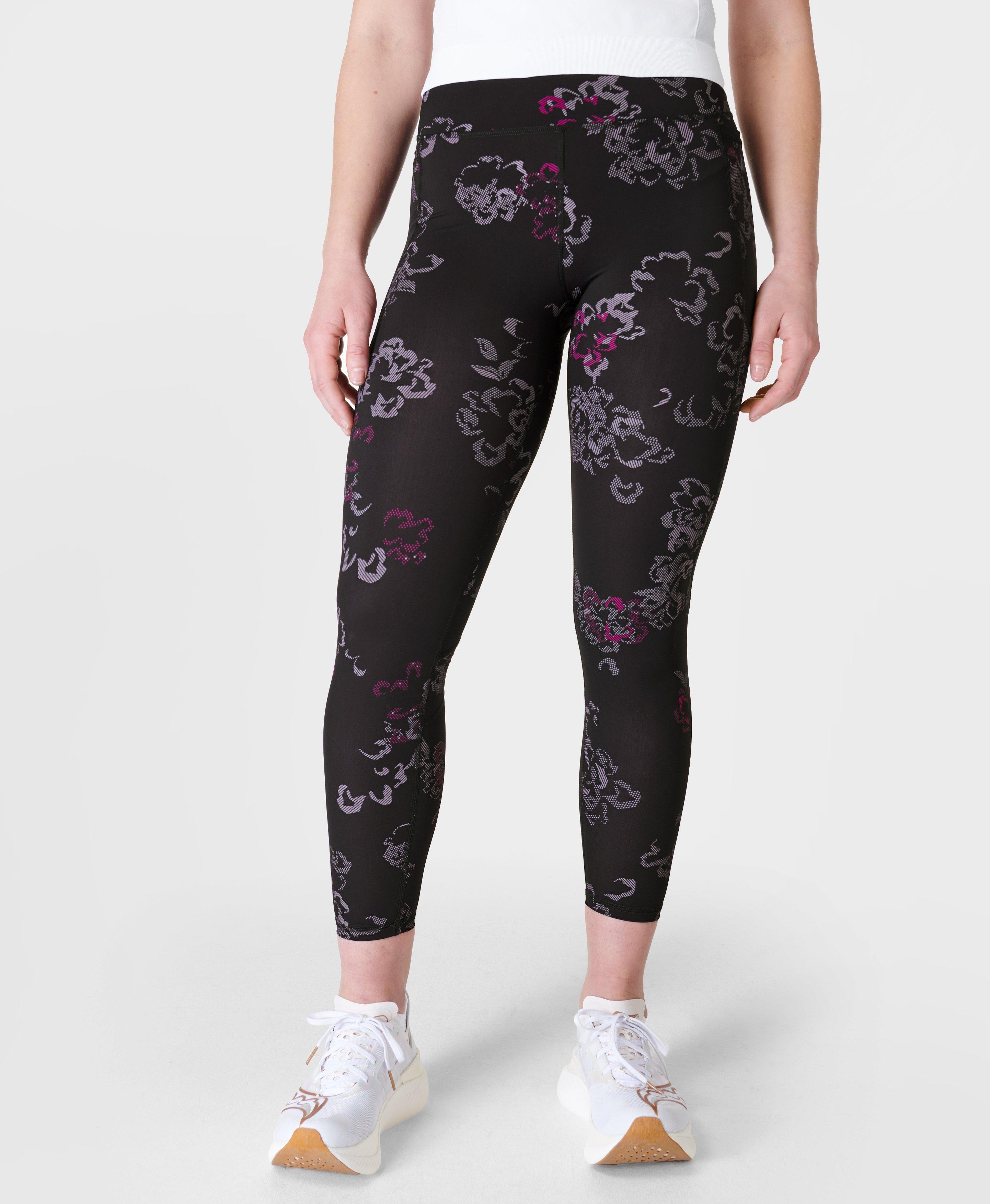 Zero Gravity Running Leggings - Purple Marble Terazzo Print