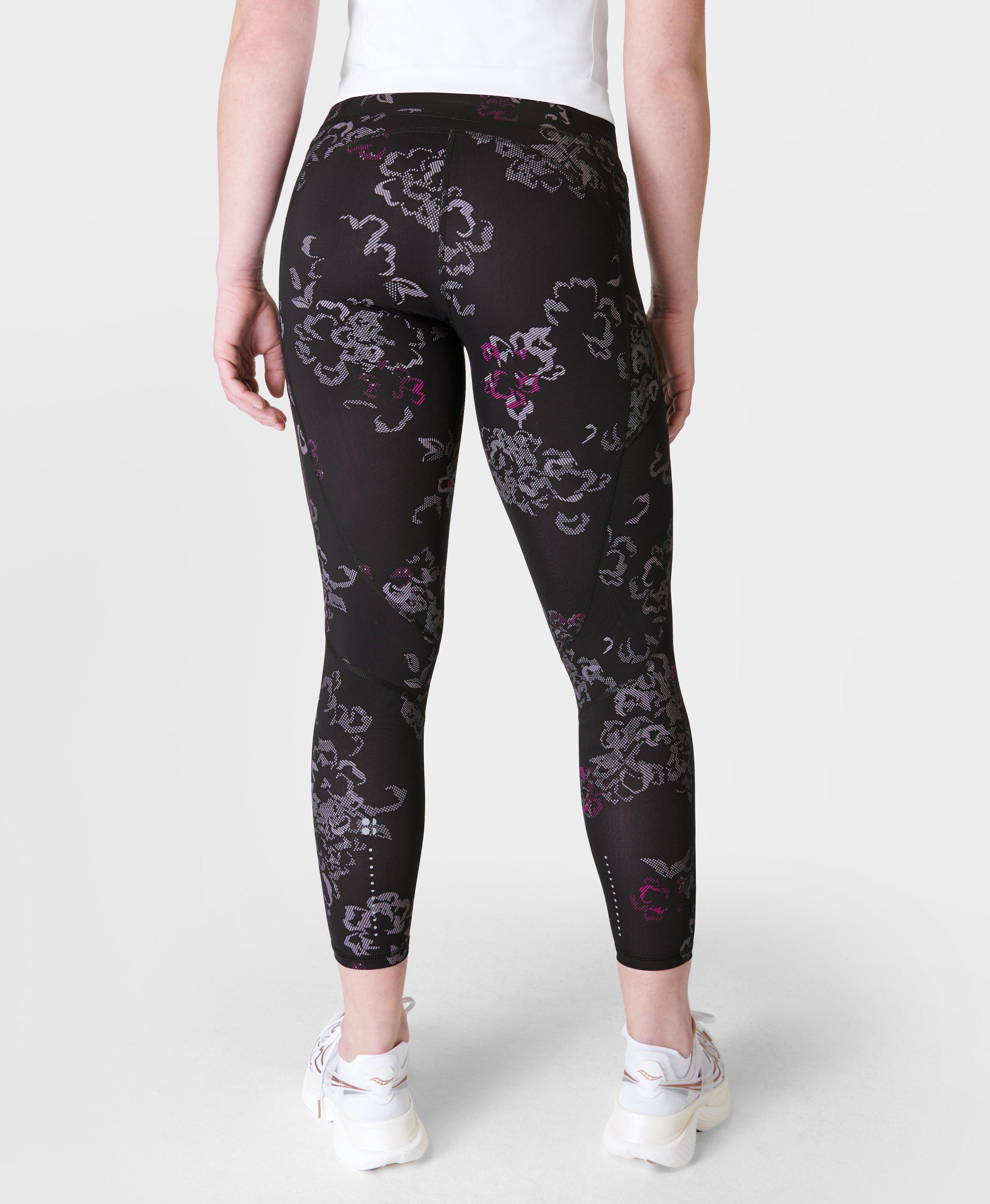 Zero Gravity 7/8 Running Tight - Black Tech Floral Print