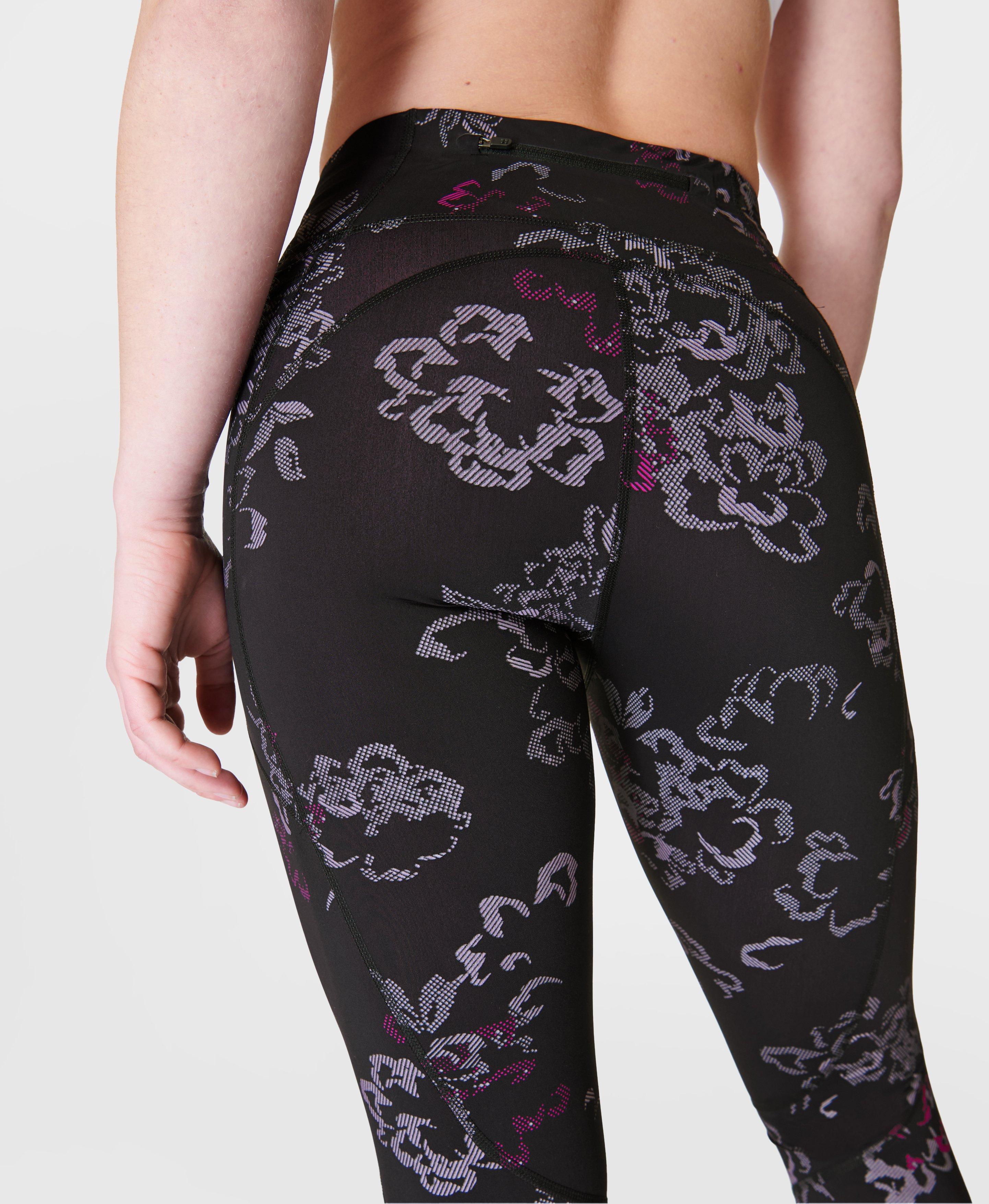 Zero Gravity Running Leggings - Purple Marble Terazzo Print