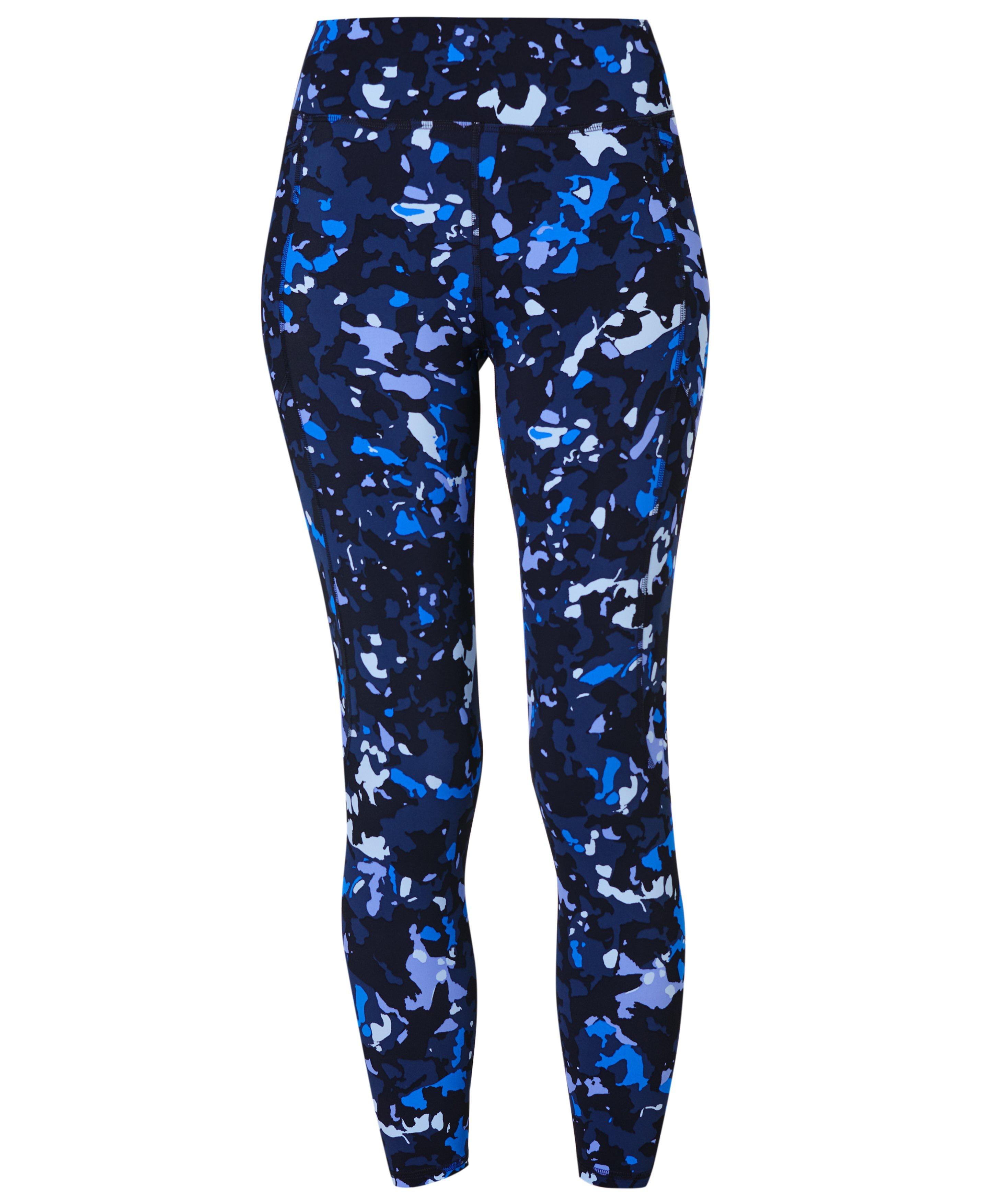 Zero Gravity Running Leggings - Blue Camo Terrain Print