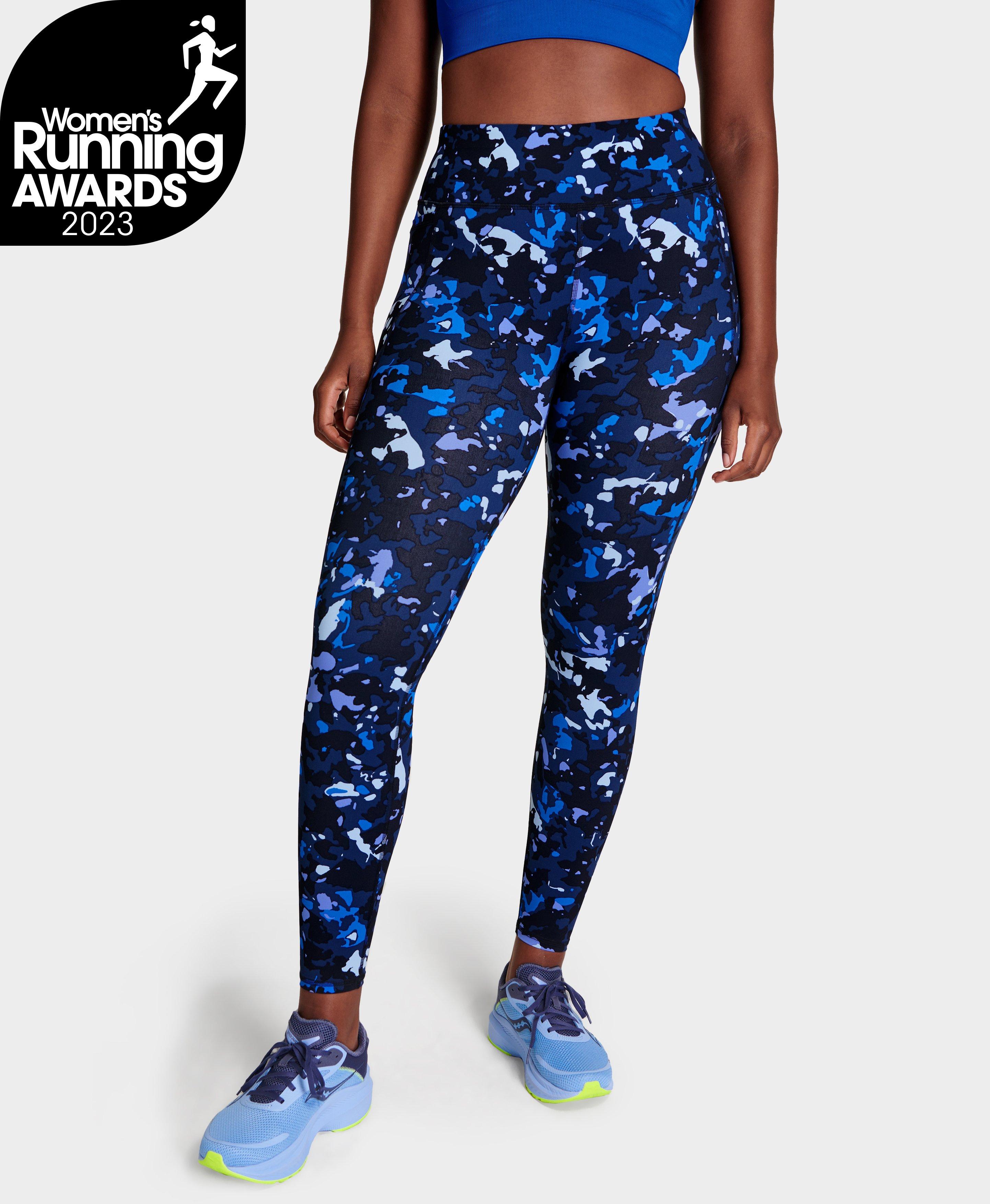 Sweaty Betty 27 Zero Gravity Running Leggings, Blue Weave Print, XXS