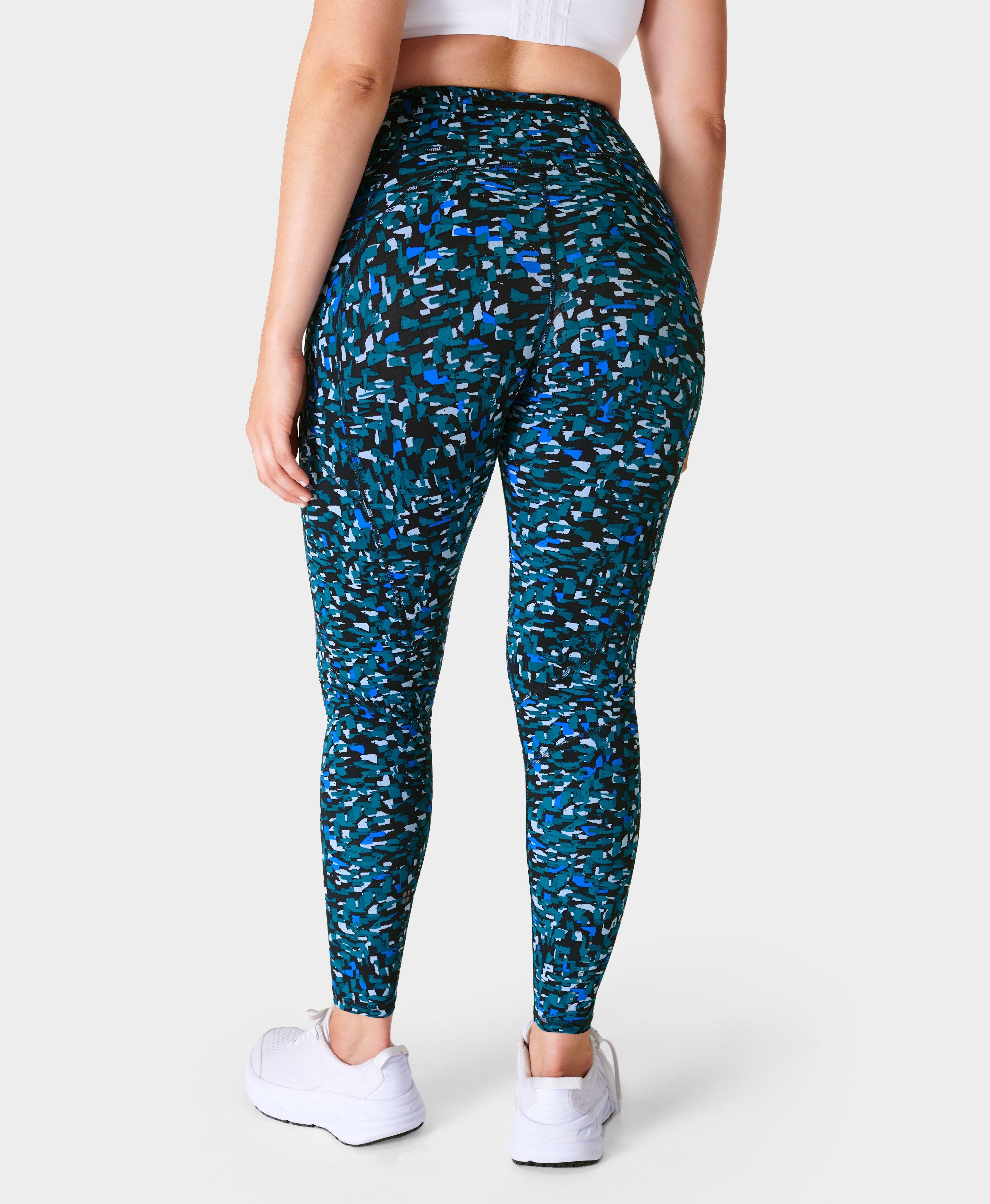 Zero Gravity 7/8 Running Leggings- blueweaveprint | Women's