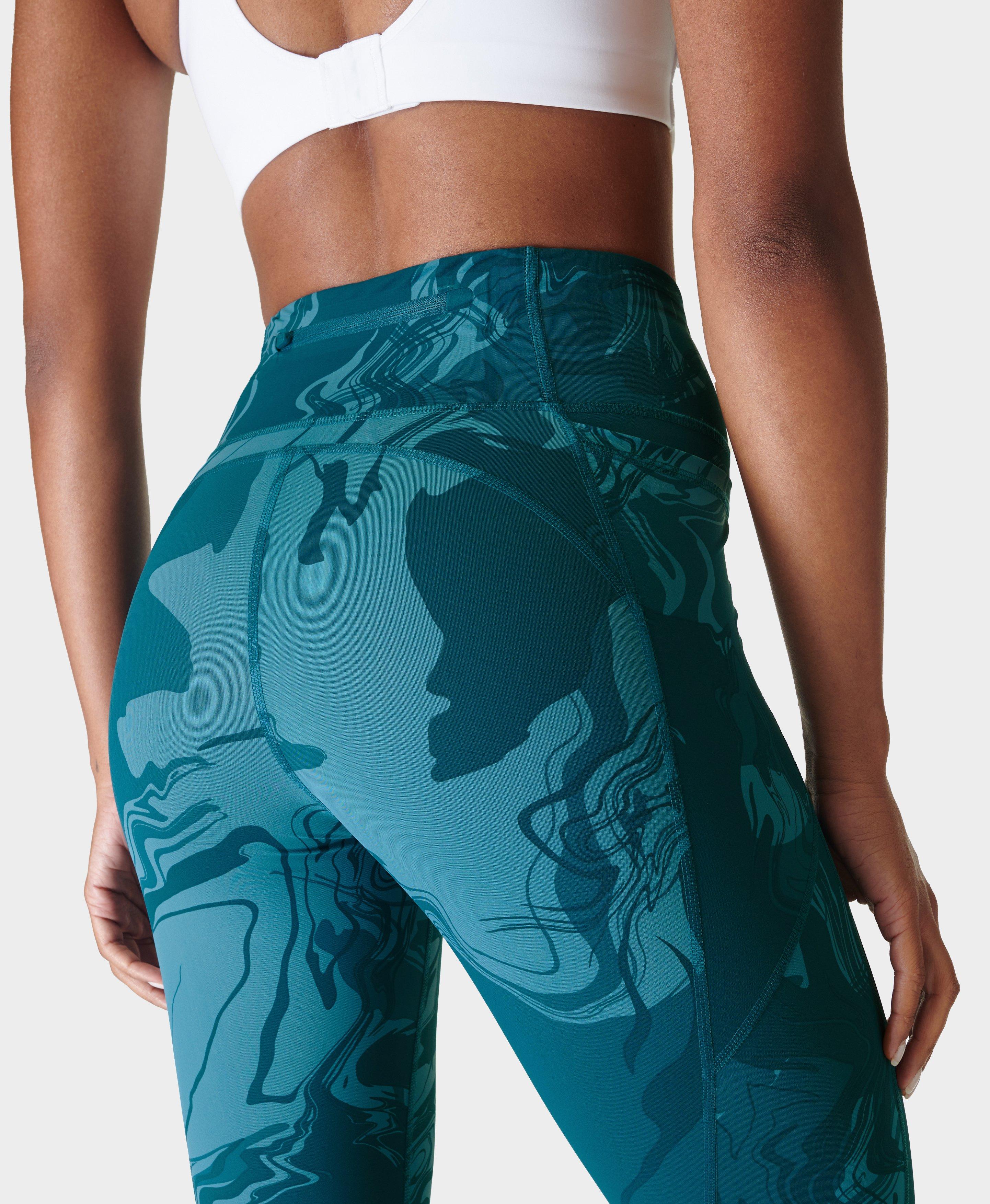 Zero Gravity 7/8 Running Tight - Cabin Blue Marble Swirl Print, Women's  Leggings