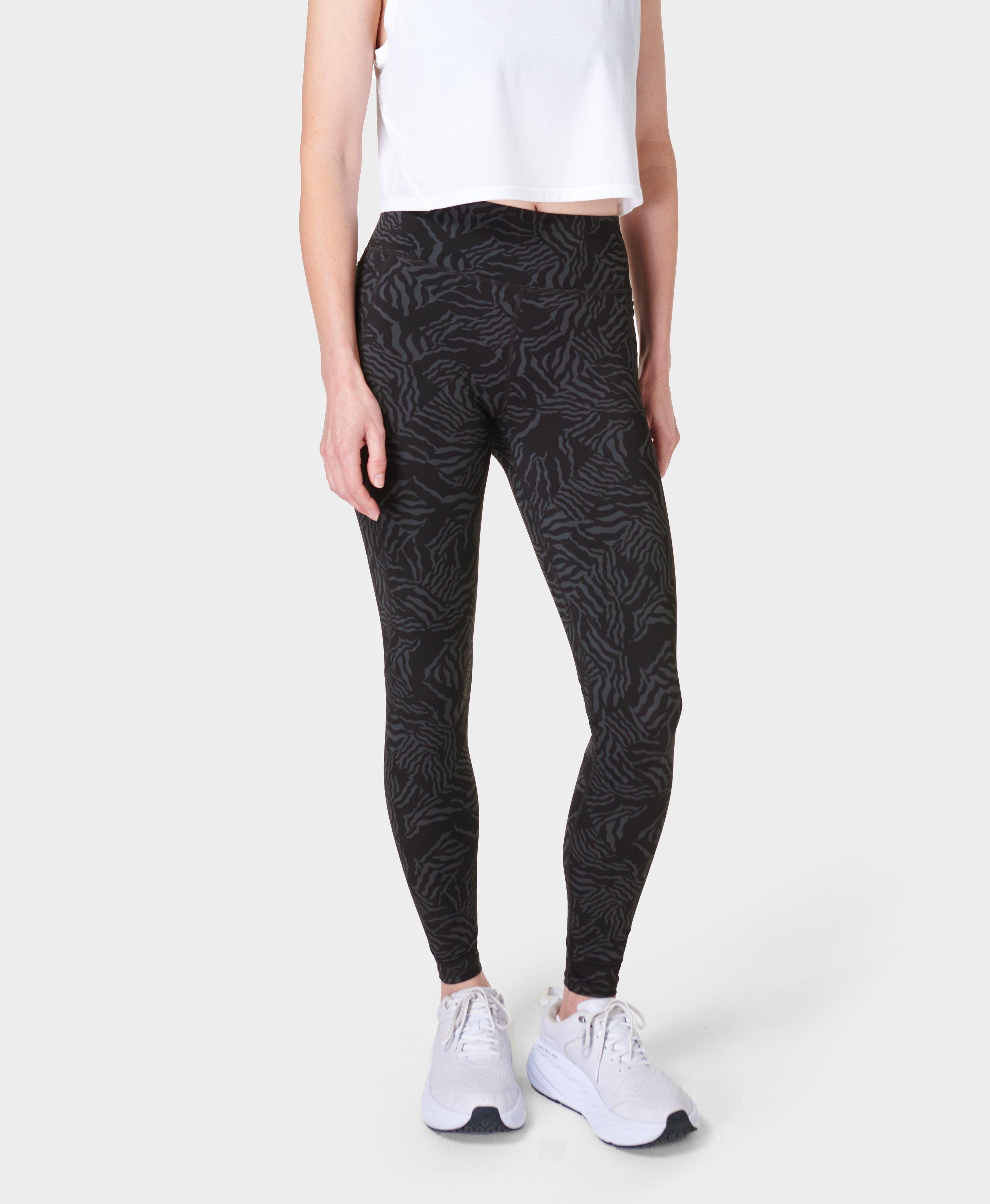 Zero Gravity Running Tight - Grey Zebra Check Print, Women's Leggings