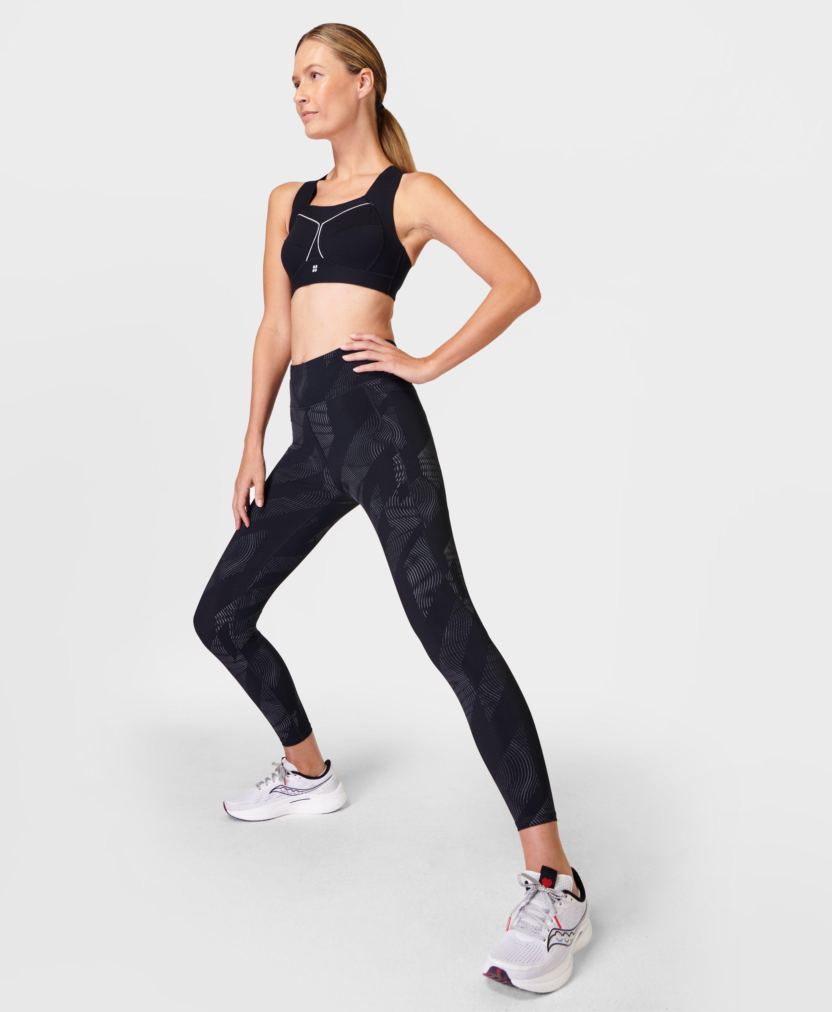 Zero Gravity Reflective Running Leggings - Black Strobe Reflective Print, Women's Leggings