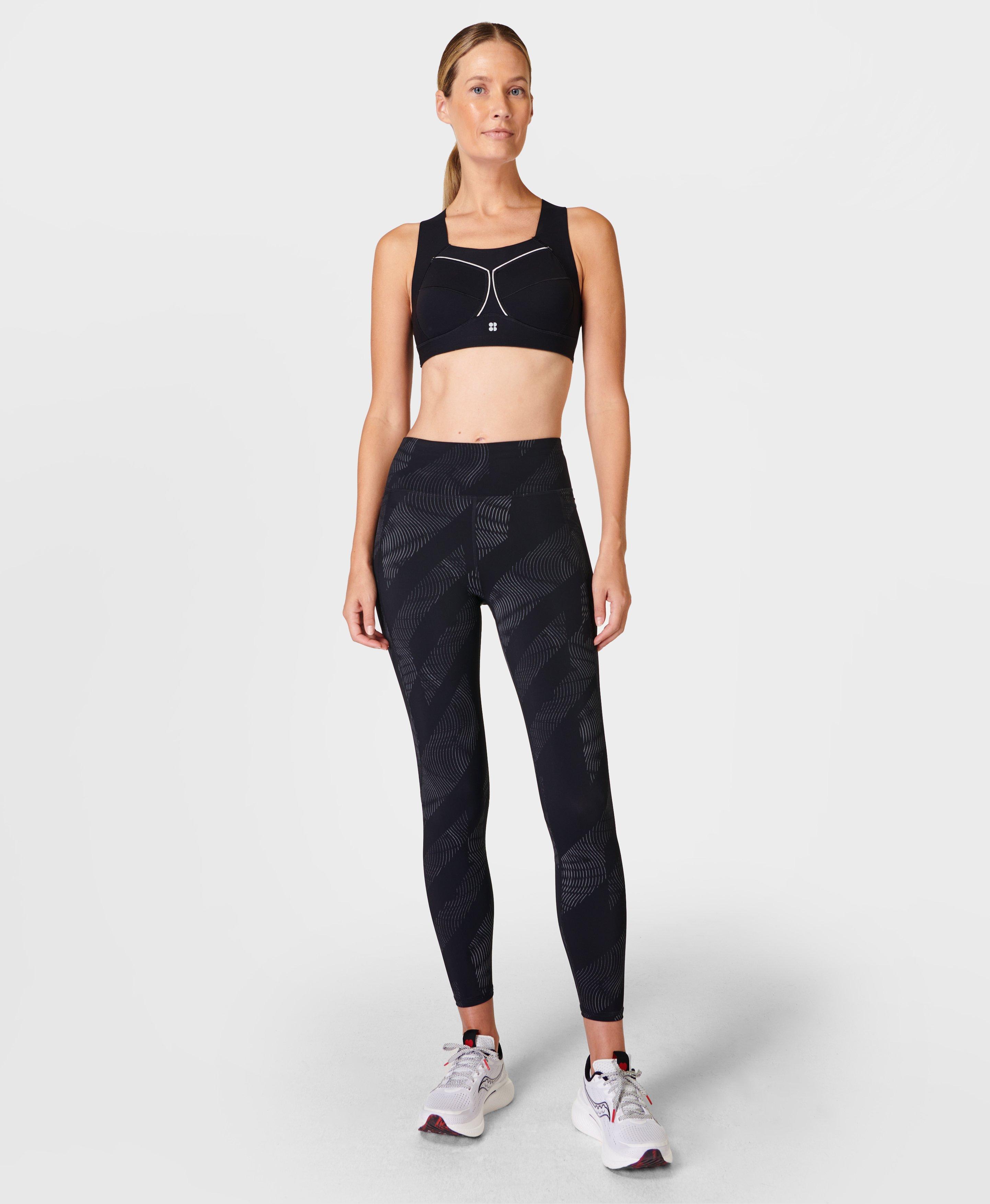 Zero Gravity 7/8 Reflective Running Leggings - Black Strobe