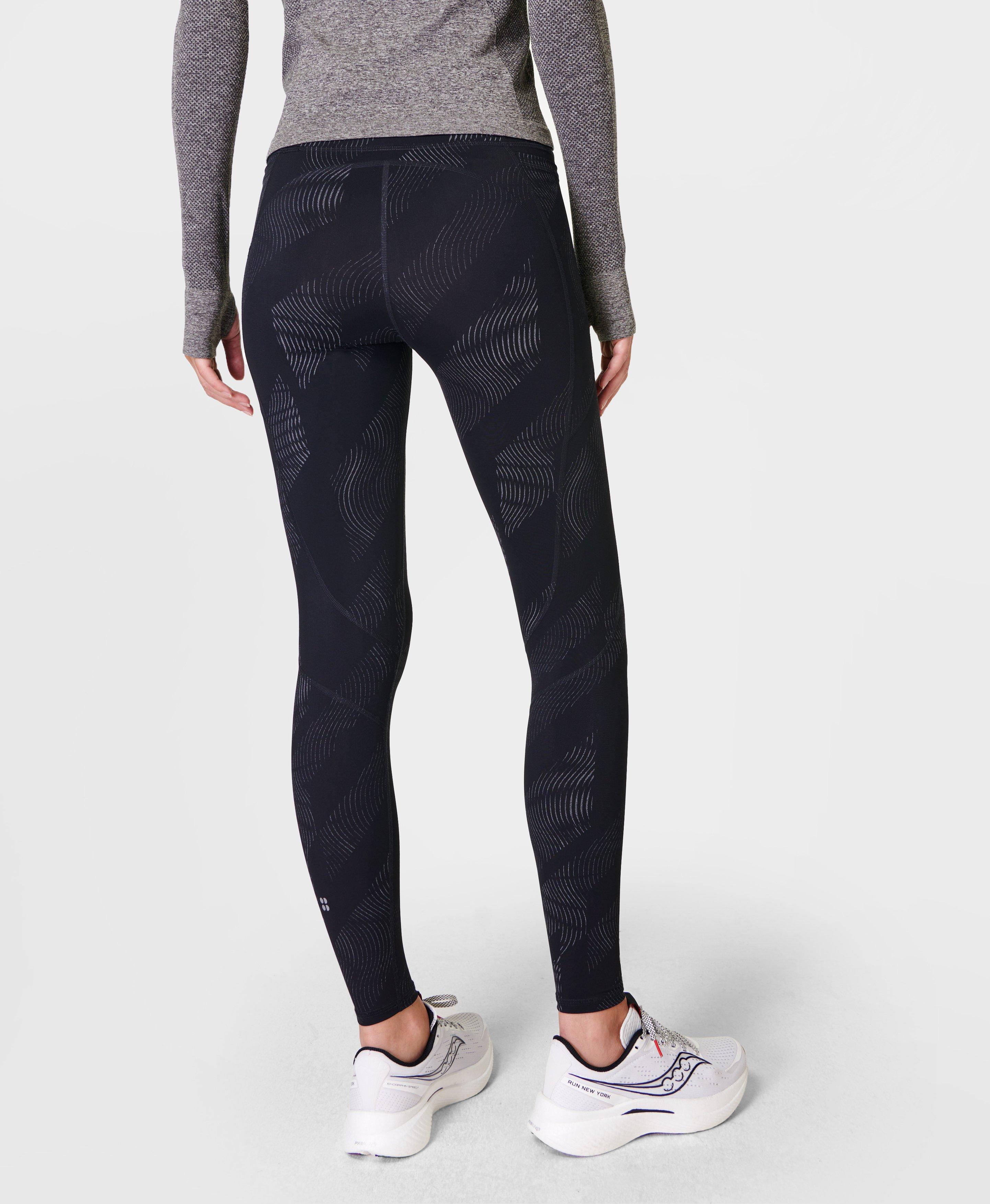 Zero Gravity Running Tight - Black Strobe Reflective Print, Women's  Leggings