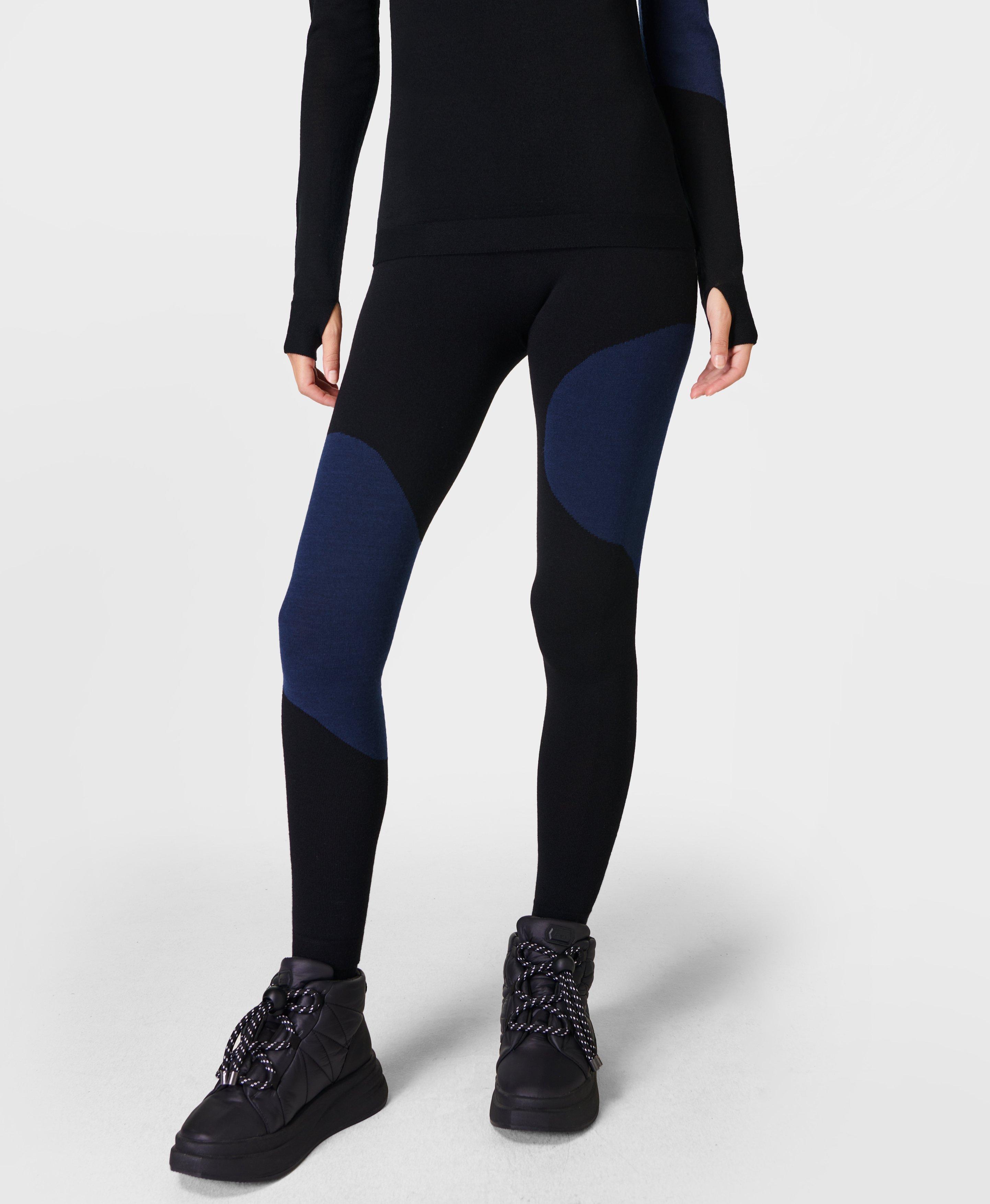 NEW Sweaty Betty Ski Base Layer Leggings SB6216 - Blue Mountain Jacquard -  XS