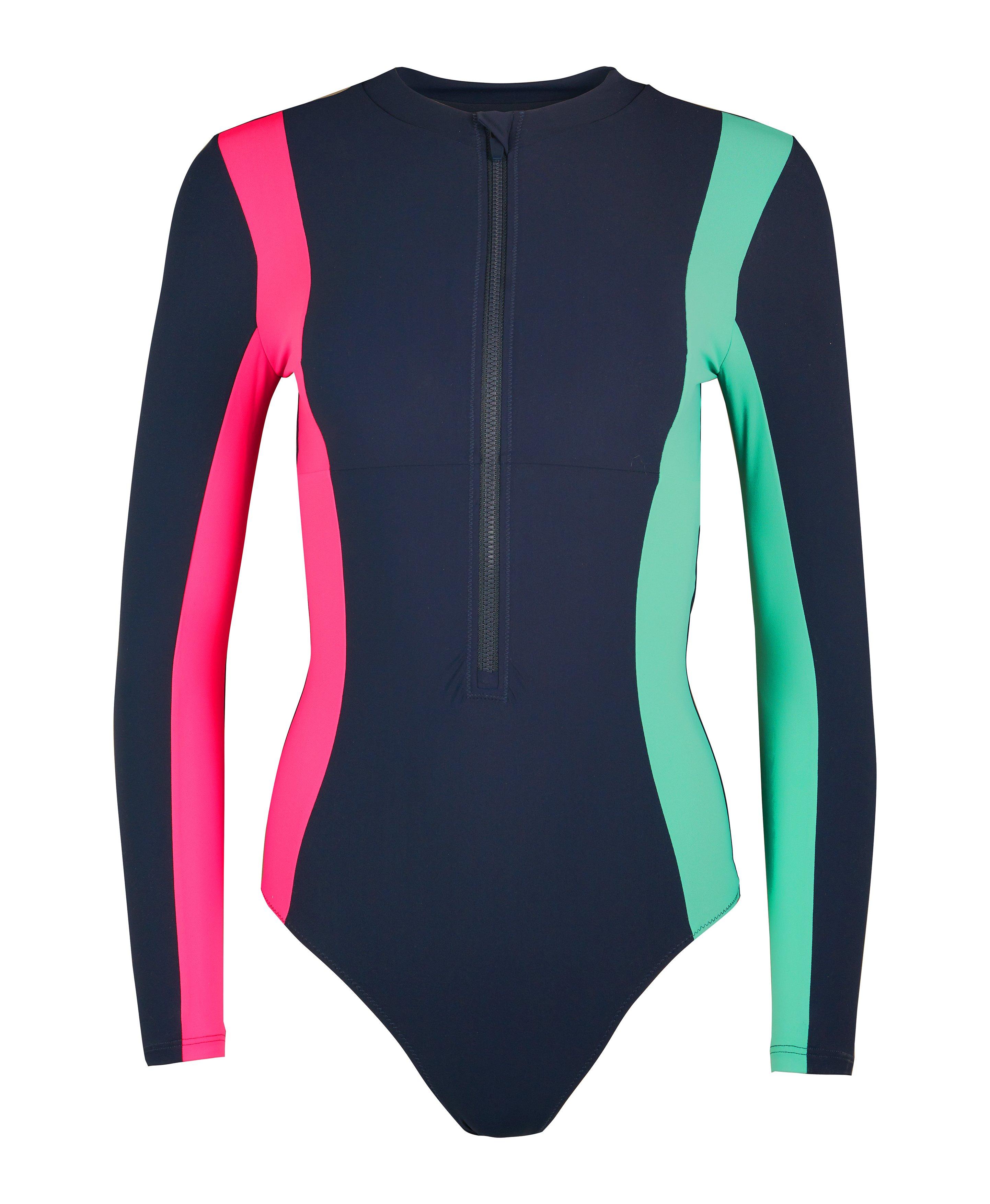 Tidal Xtra Life Long Sleeve Swimsuit - French Navy Blue Colour Block, Women's Swimsuits & Bikinis