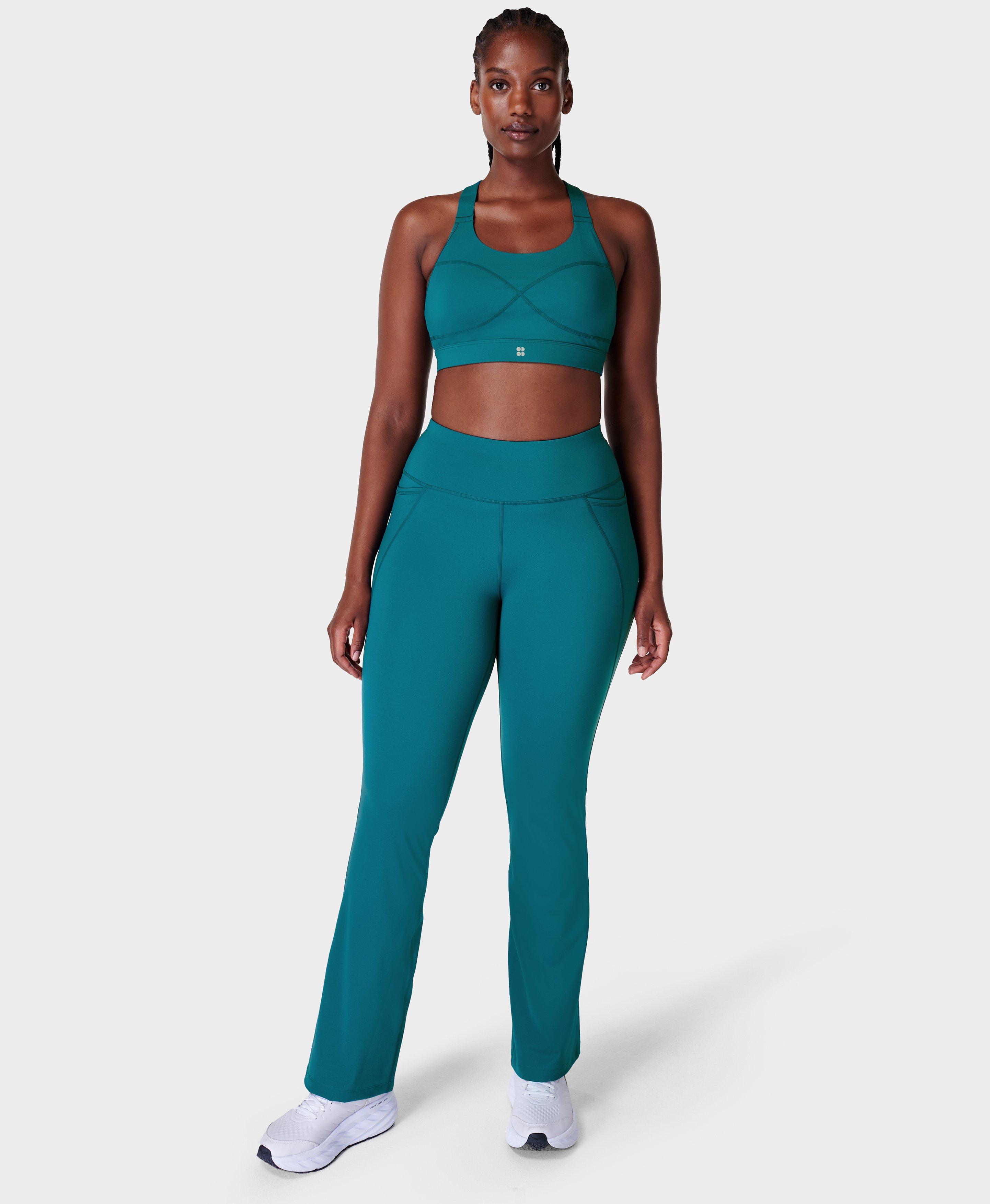 Power Bootcut Gym Trousers - Cabin Blue, Women's Trousers & Yoga Pants