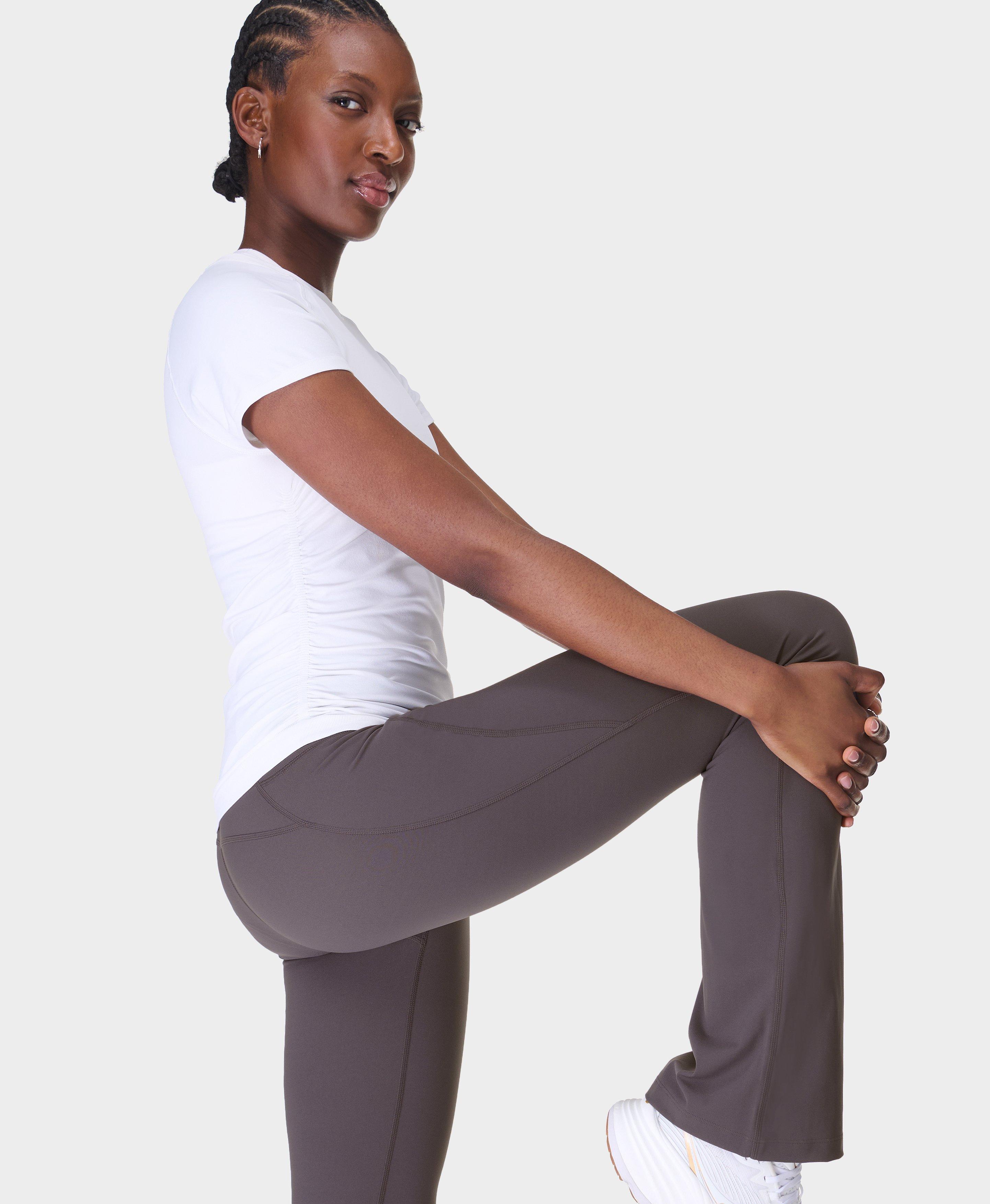 Plus Size Grey Tessa Gym Day Long Bootcut Yoga Pant